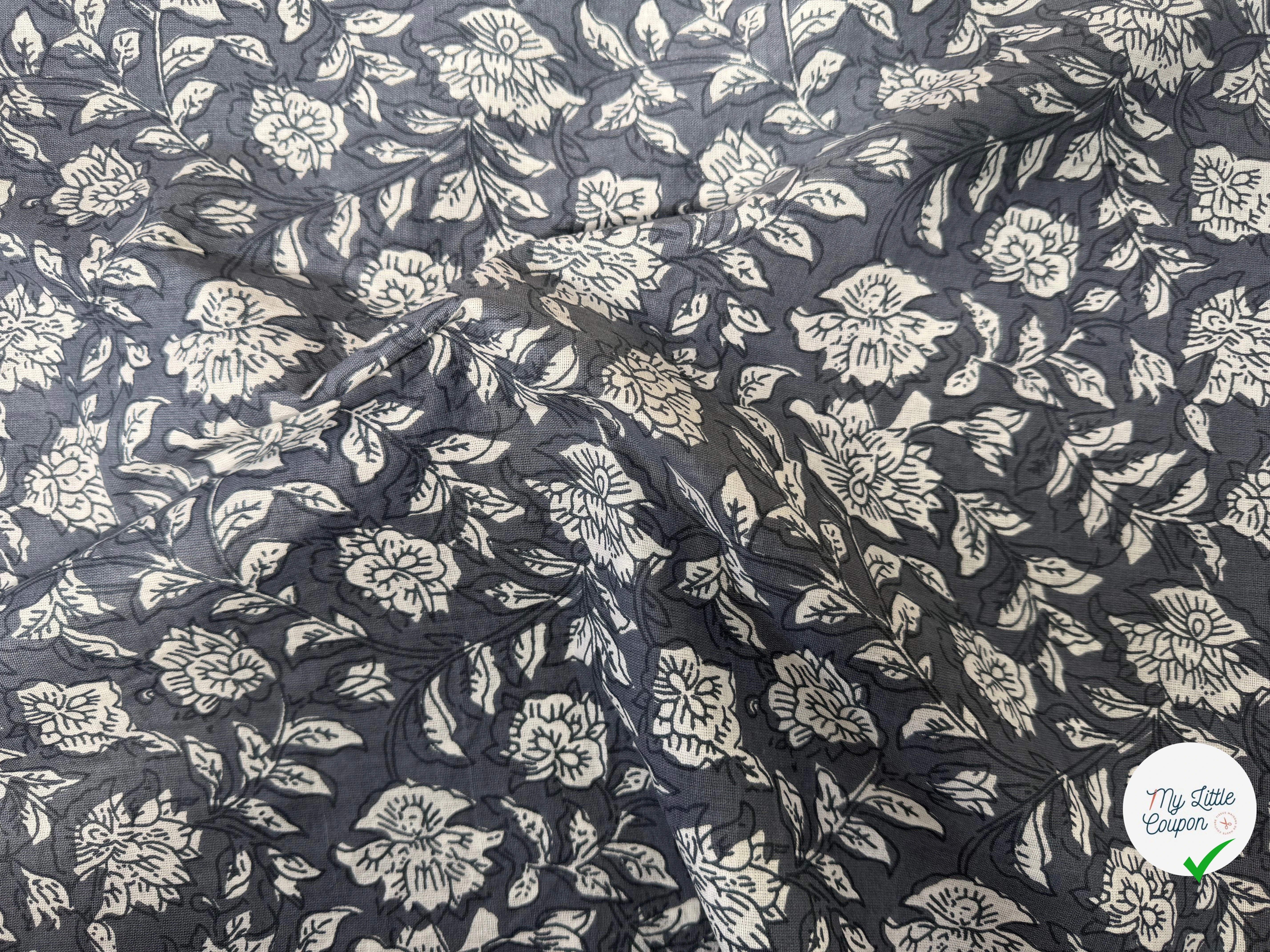 COTON INDIEN TAJ-MAHAL 005 GRIS LAIZE 110 - My Little Coupon