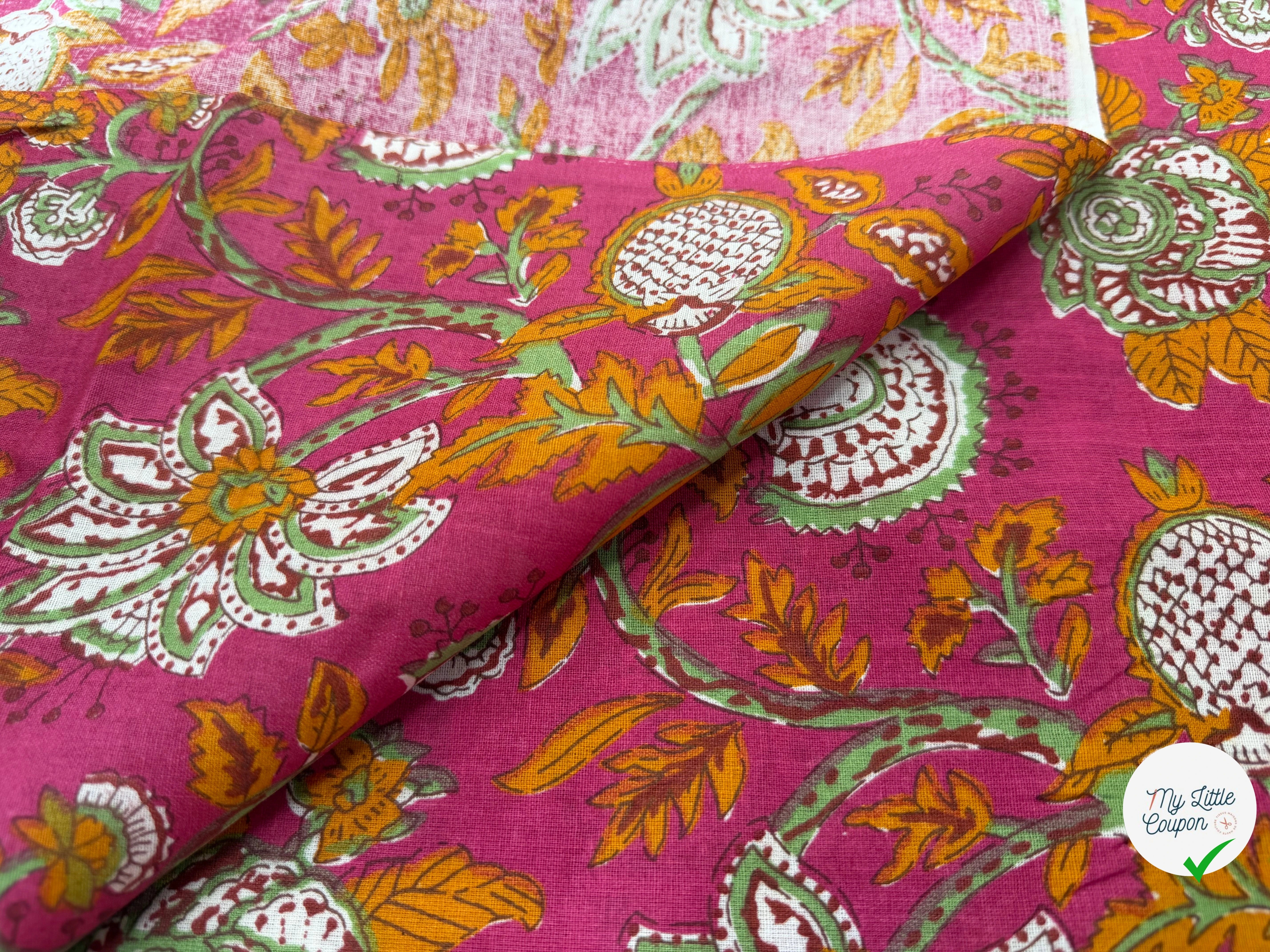 COTON INDIEN TAJ-MAHAL 007 FUCHSIA LAIZE 110 - My Little Coupon