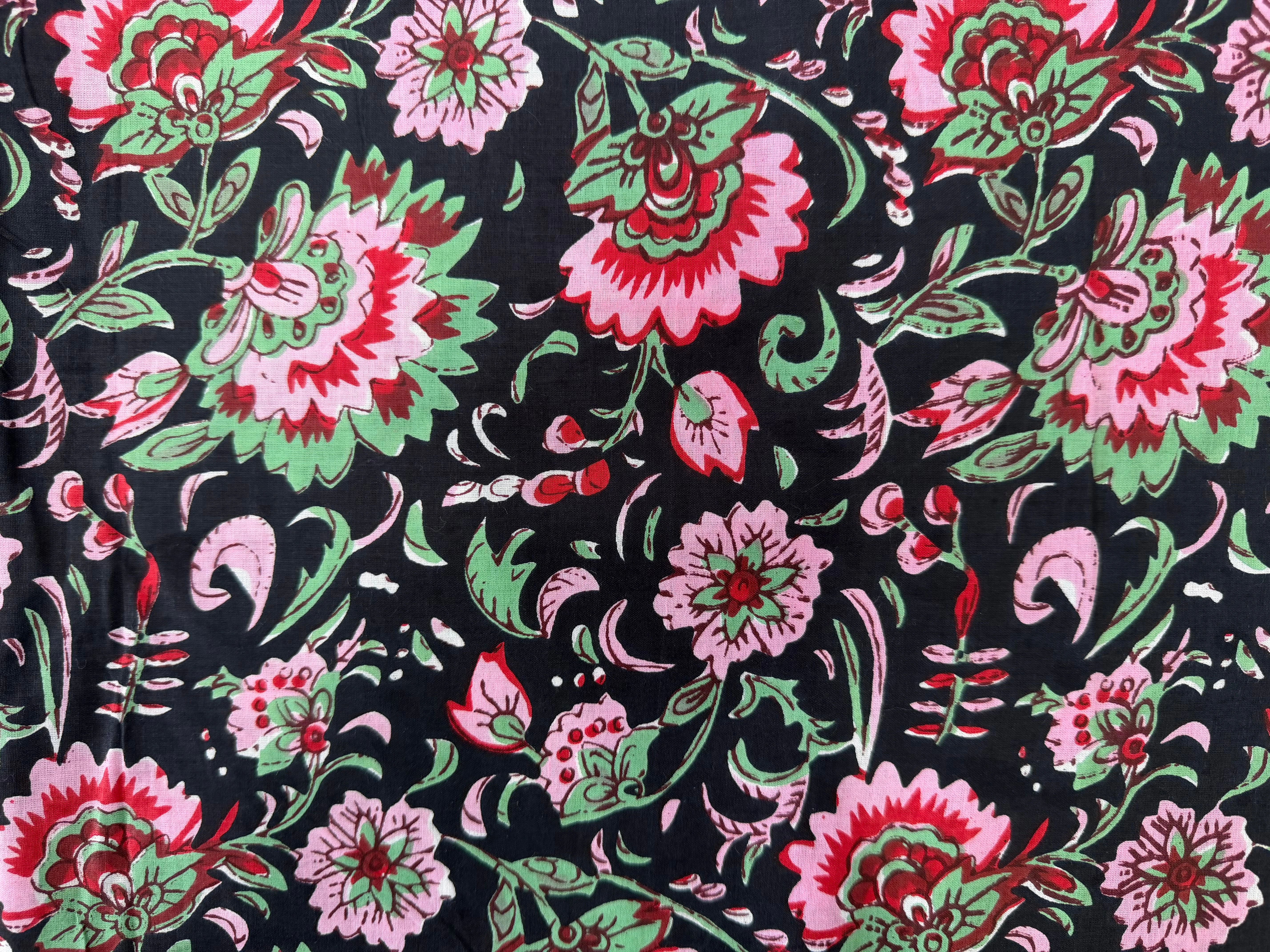 COTON INDIEN TAJ-MAHAL 008 NOIR LAIZE 110 - My Little Coupon