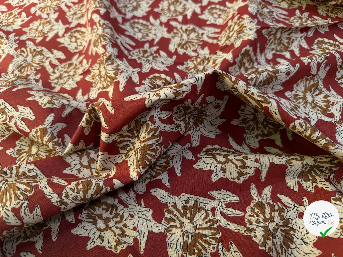 COTON INDIEN TAJ-MAHAL 008 TERRACOTTA LAIZE 110 - My Little Coupon