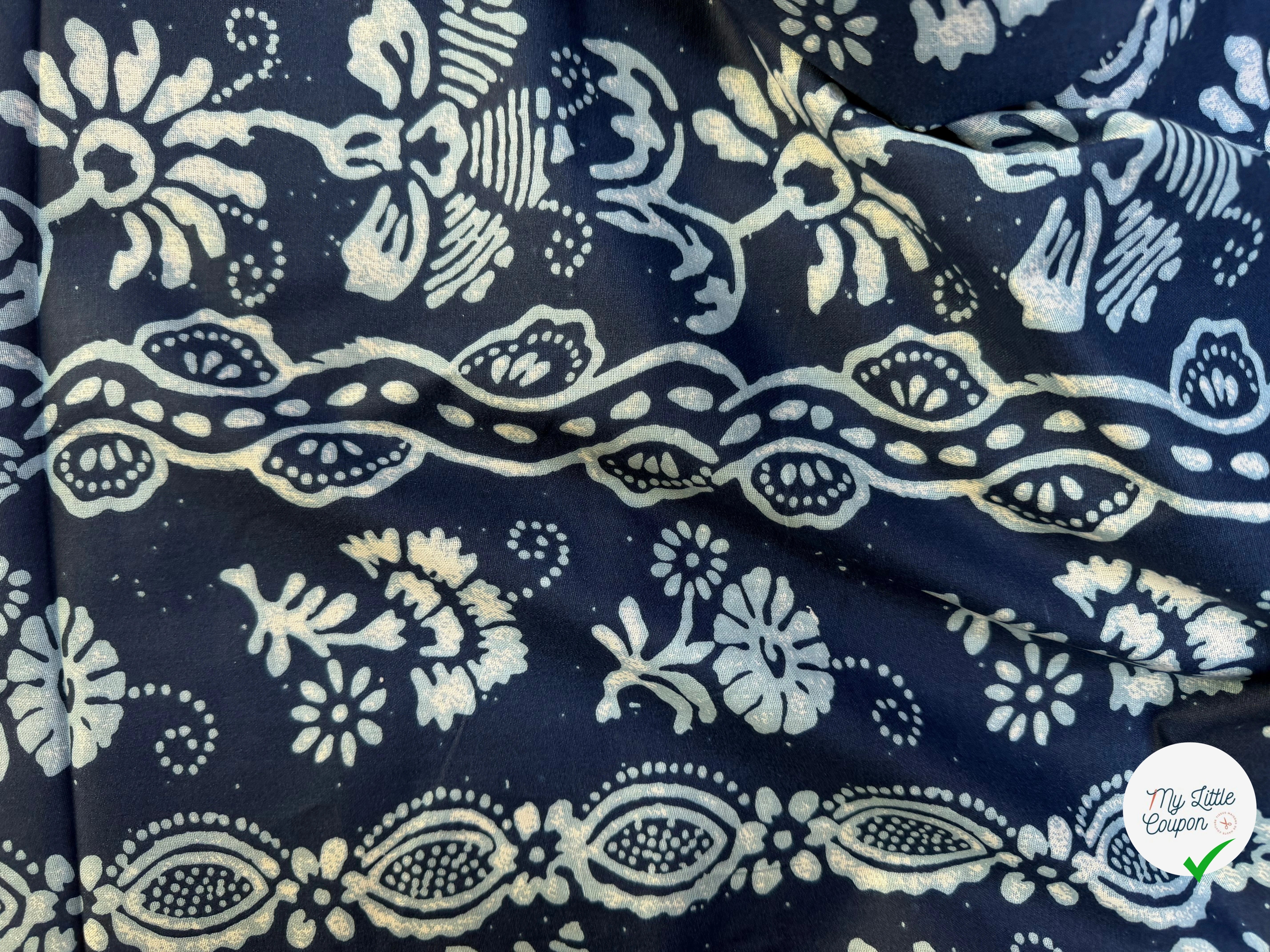 COTON INDIEN TAJ-MAHAL 015 INDIGO LAIZE 110 - My Little Coupon