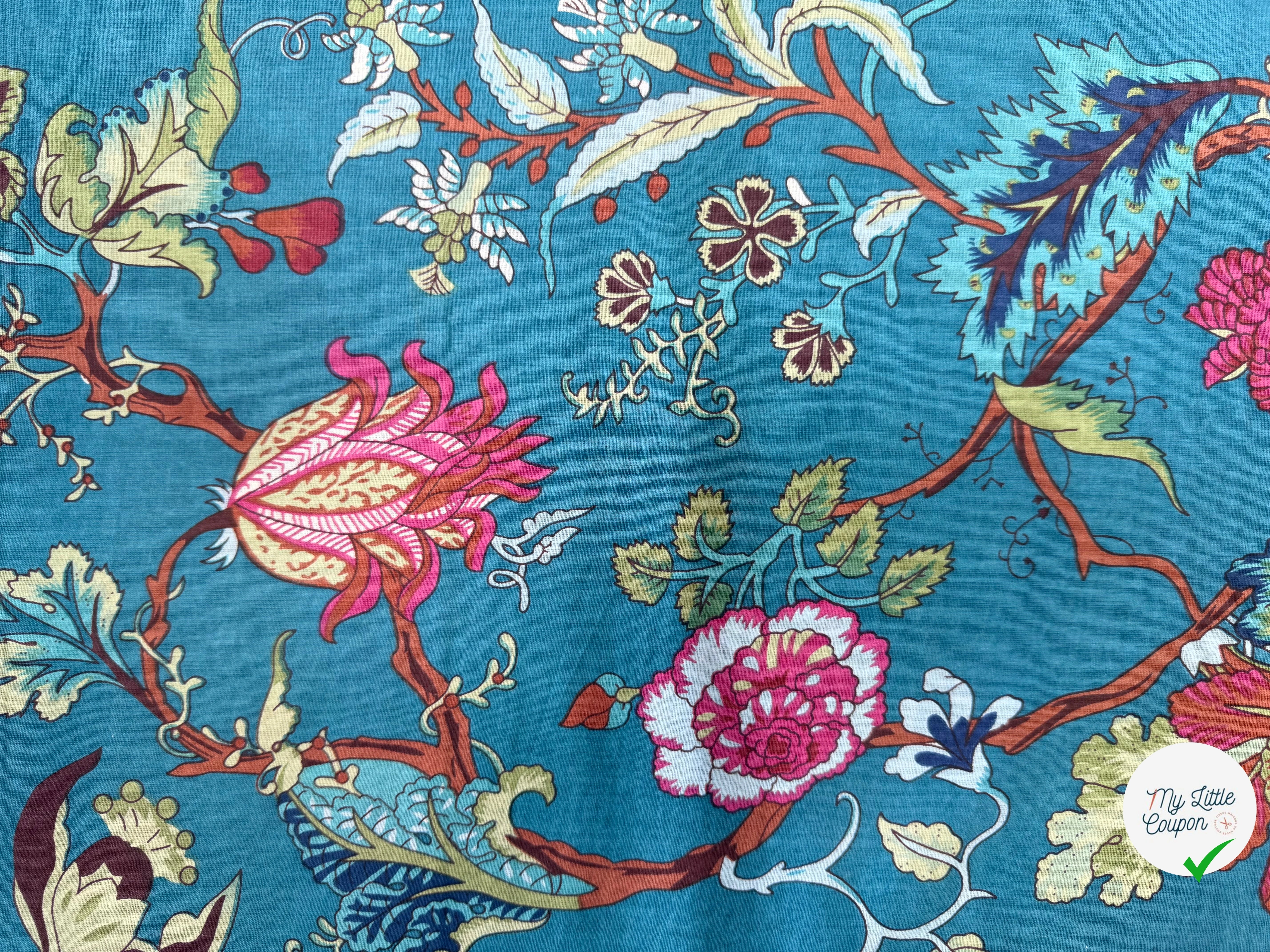 COTON INDIEN TAJ-MAHAL 028 BLEU LAIZE 110 - My Little Coupon