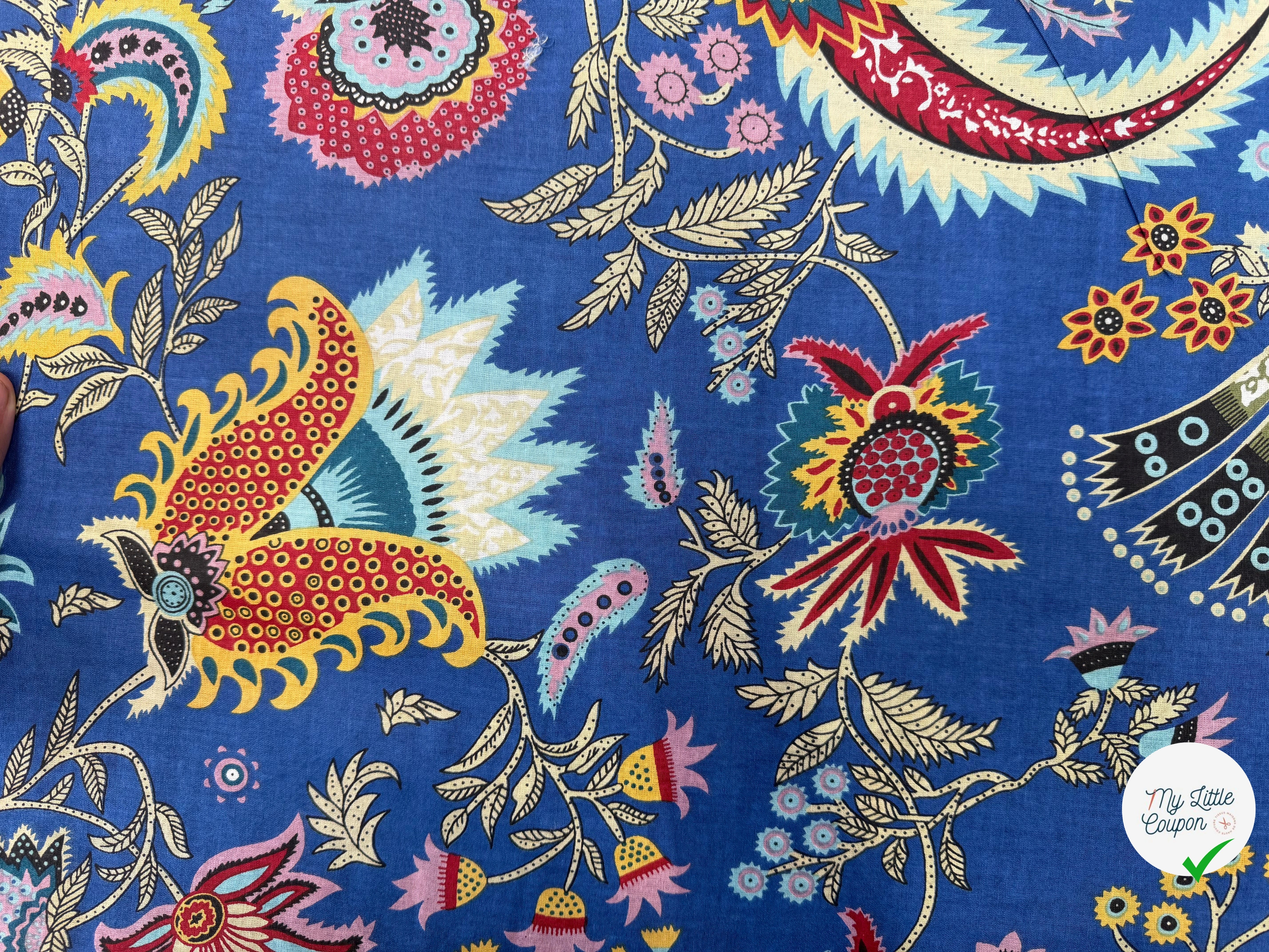 COTON INDIEN TAJ-MAHAL 029 BLEU LAIZE 110 - My Little Coupon