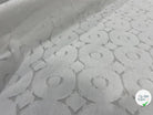 COTON JACQUARD DÉVORÉE BLANC CIRCULAIRE VISCOSE 5% METAL - My Little Coupon