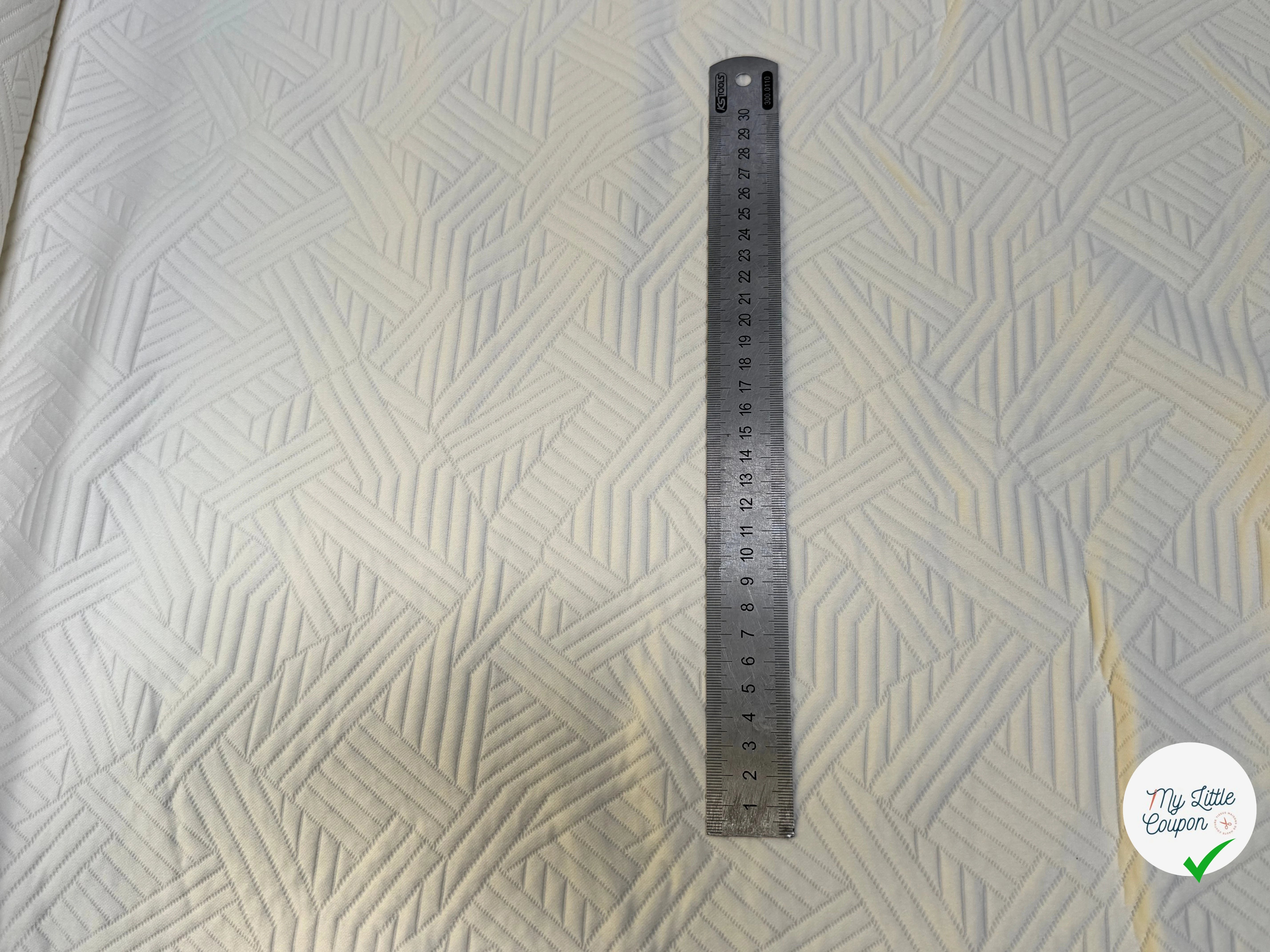 COTON JACQUARD DOUX STRETCH BLANC CASSÉ 69% COTON - My Little Coupon