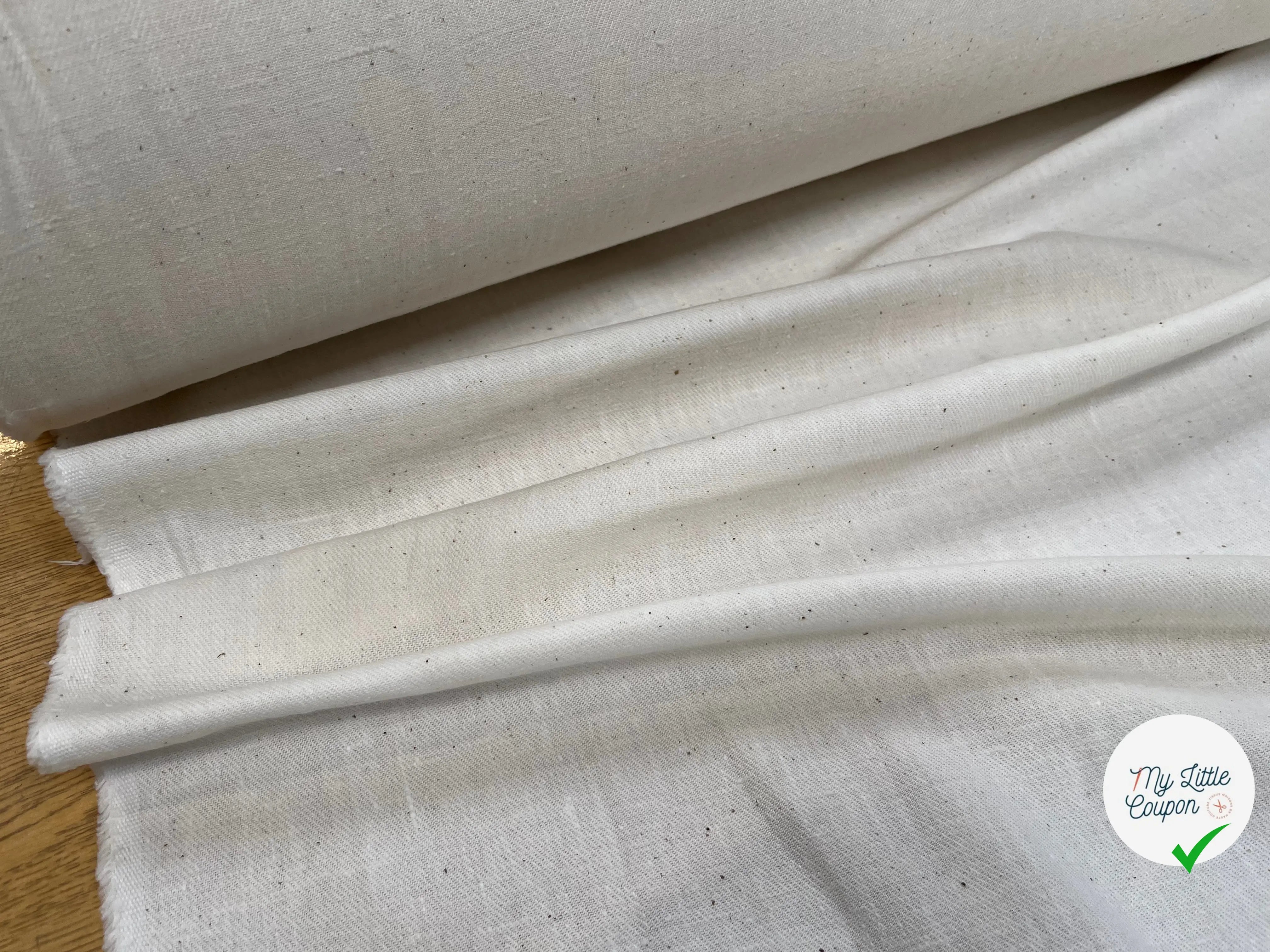 COTON JAPAN BLANC CASSÉ EFFET JEAN 110CM LAIZE - My Little Coupon