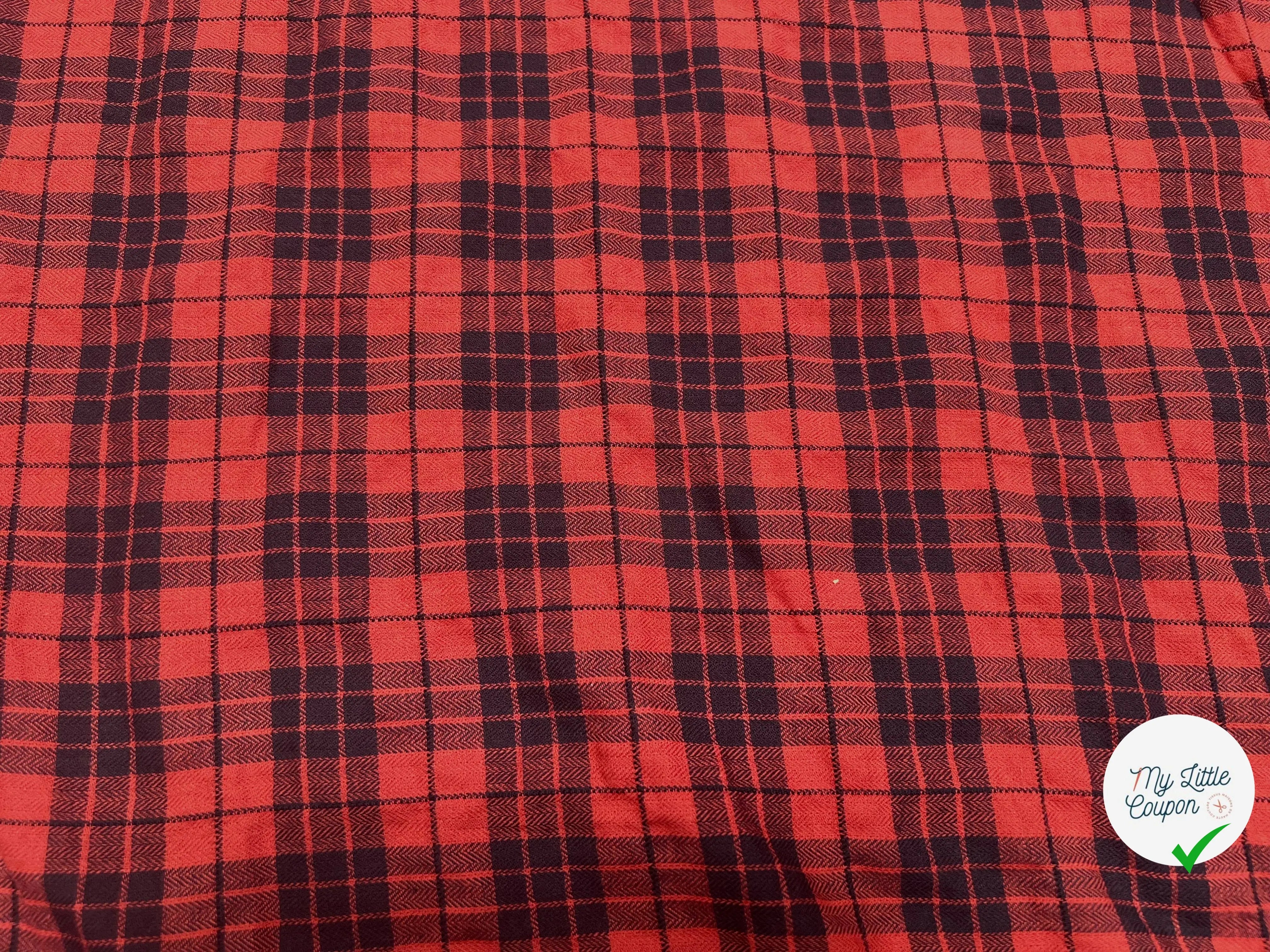 COTON JAPONAIS CHEVRON ROUGE ET NOIR - My Little Coupon