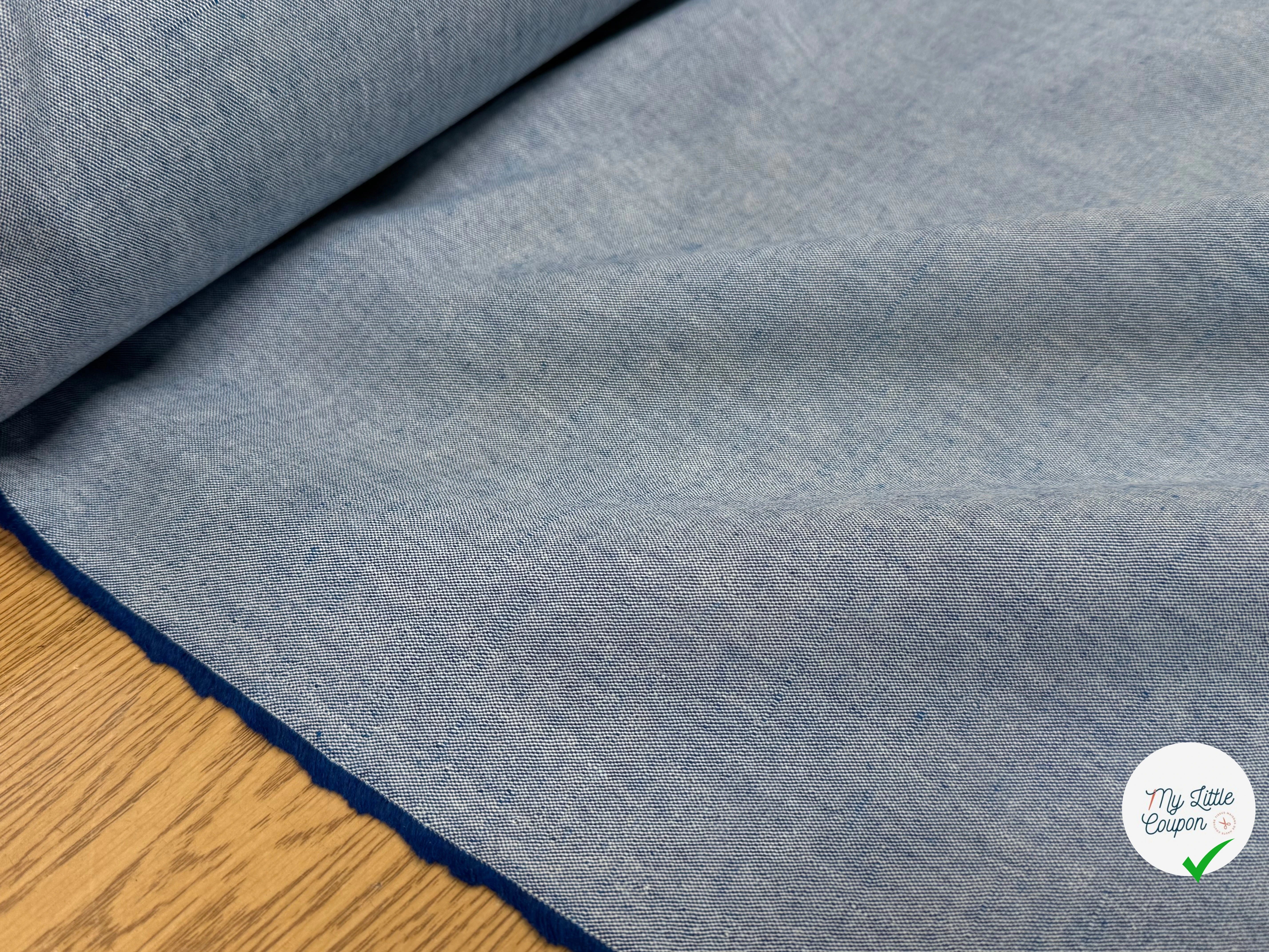 COTON LIN ET VISCOSE STRETCH EFFET JEAN - My Little Coupon