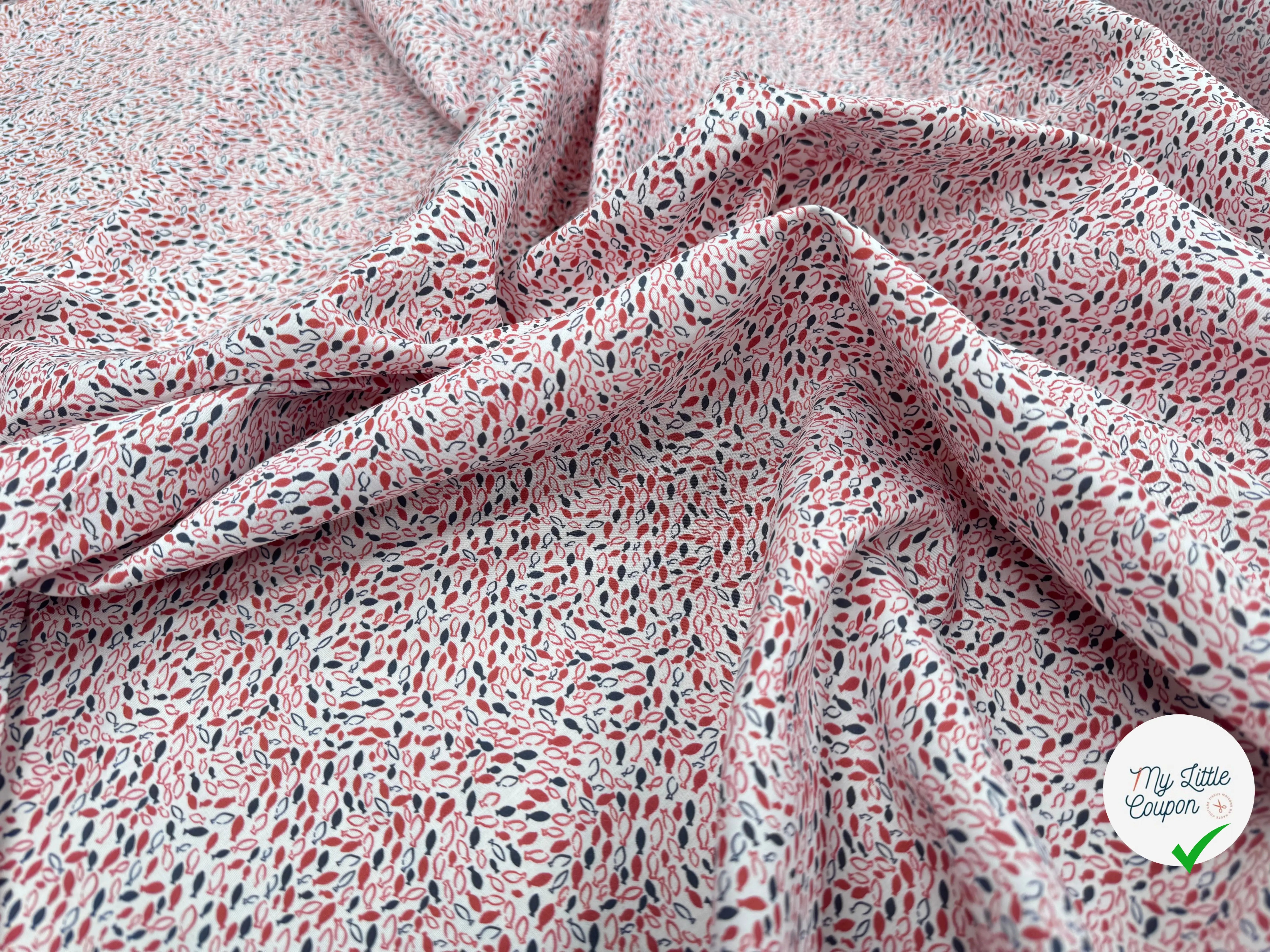 COTON MOTIF PETITS POISSONS - My Little Coupon