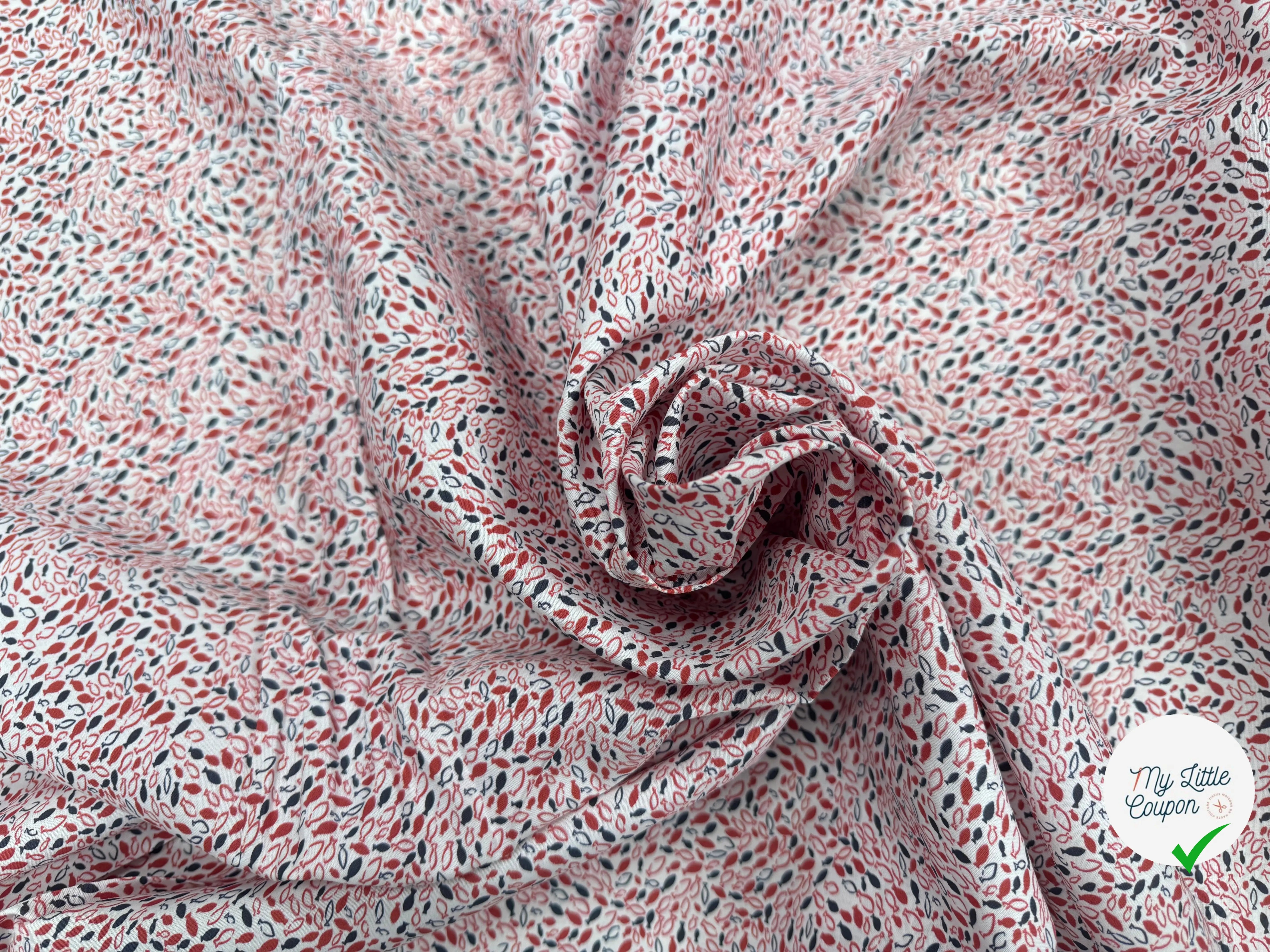 COTON MOTIF PETITS POISSONS - My Little Coupon