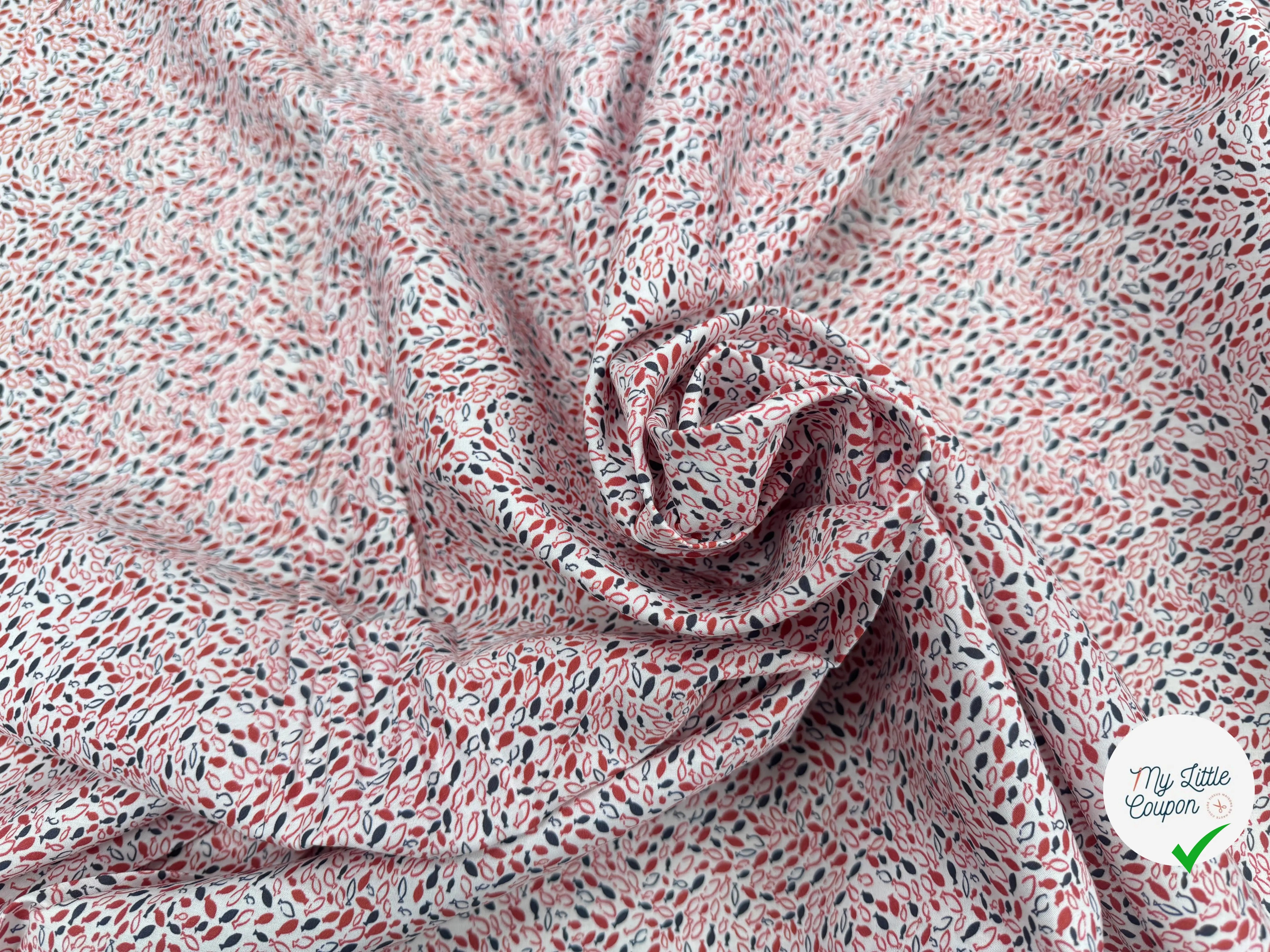 COTON MOTIF PETITS POISSONS - My Little Coupon