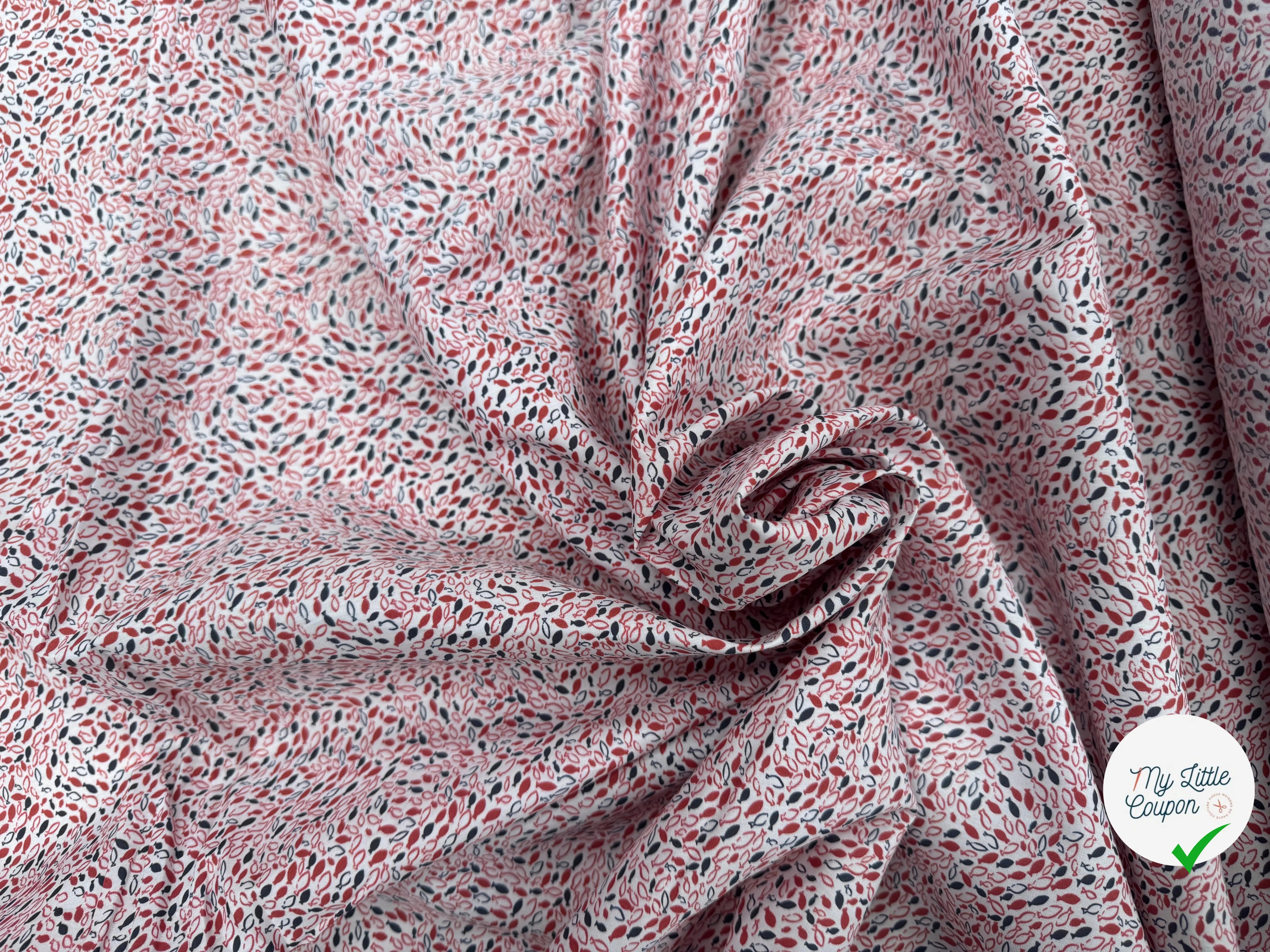 COTON MOTIF PETITS POISSONS - My Little Coupon