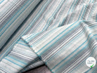 COTON SEMI-GAUFFRÉ À RAYURES TISSÉES BLEU BLANC - My Little Coupon