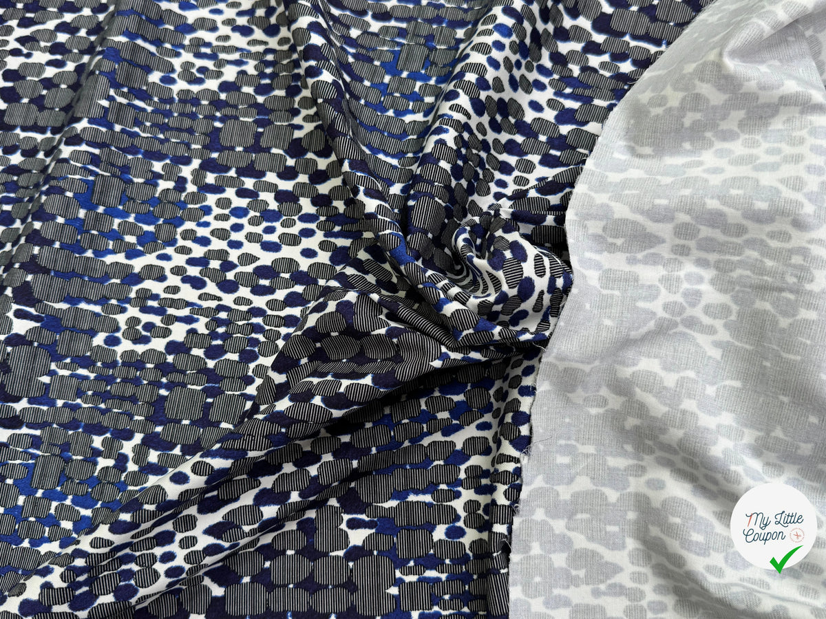 COTON STRETCH IMPRIMÉ CROCO BLEU ARTEMIDE CROCO - My Little Coupon