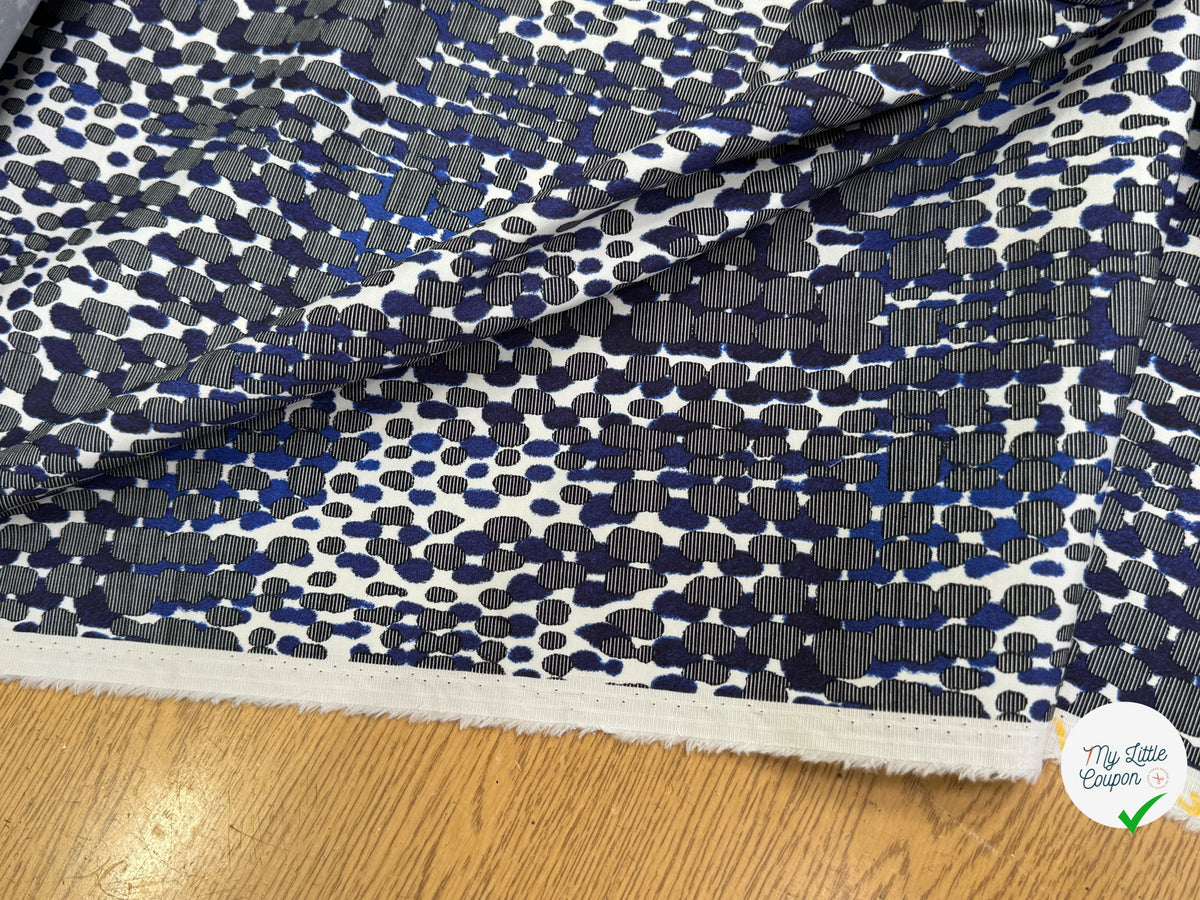 COTON STRETCH IMPRIMÉ CROCO BLEU ARTEMIDE CROCO - My Little Coupon