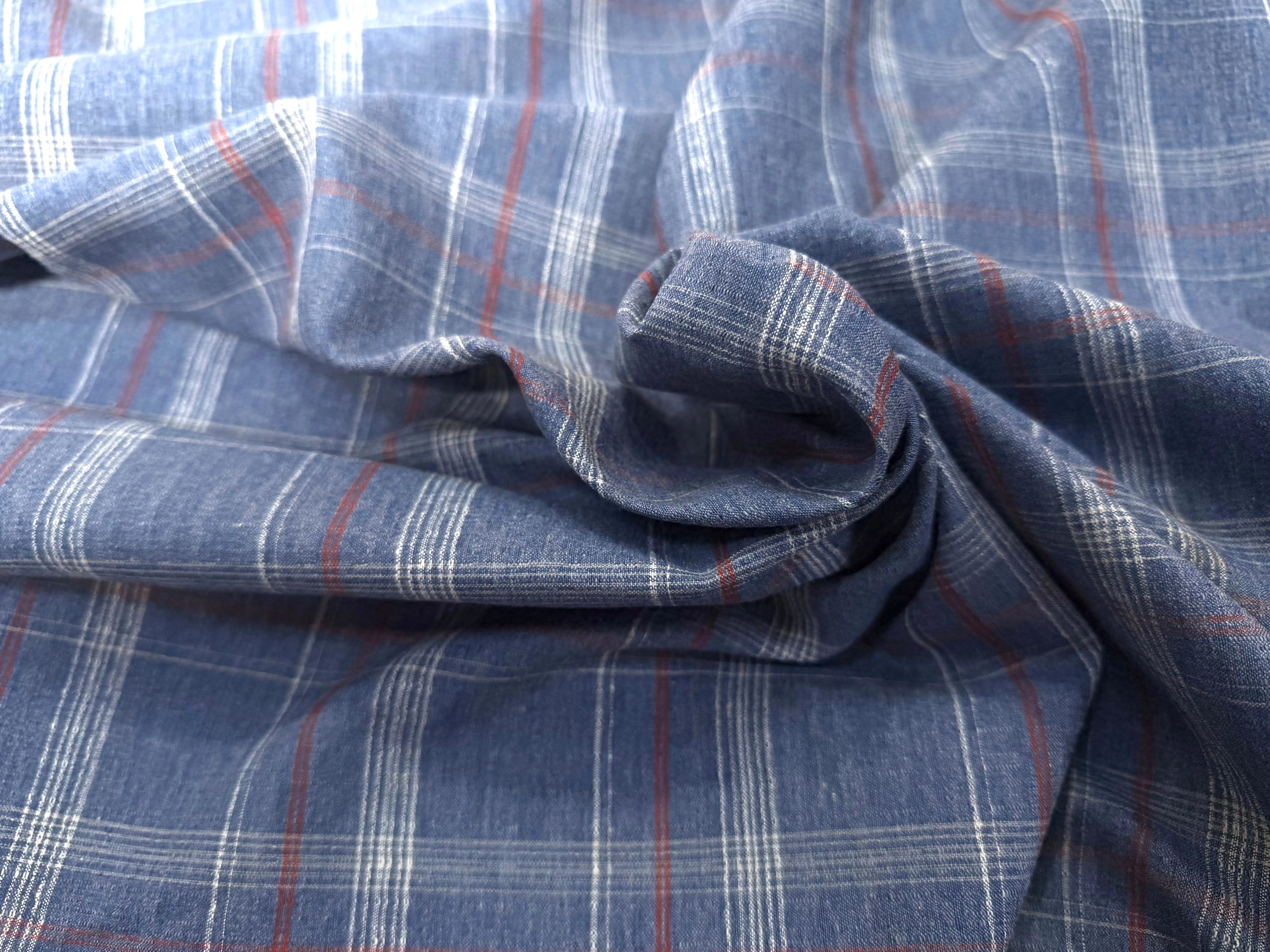 COTON SUR CHEMISE BLEU CAREAUX - My Little Coupon
