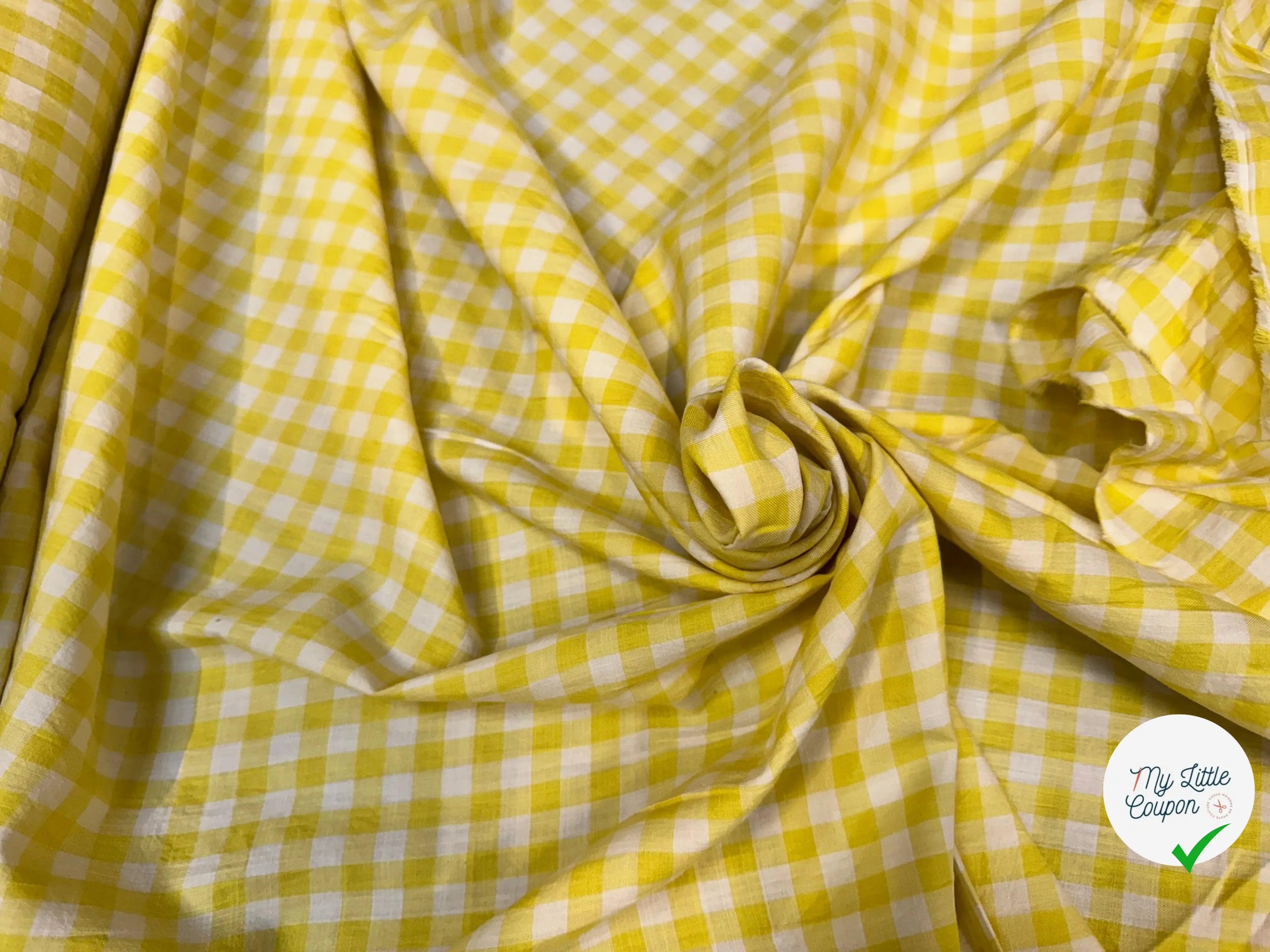 COTON VICHY JAUNE - My Little Coupon