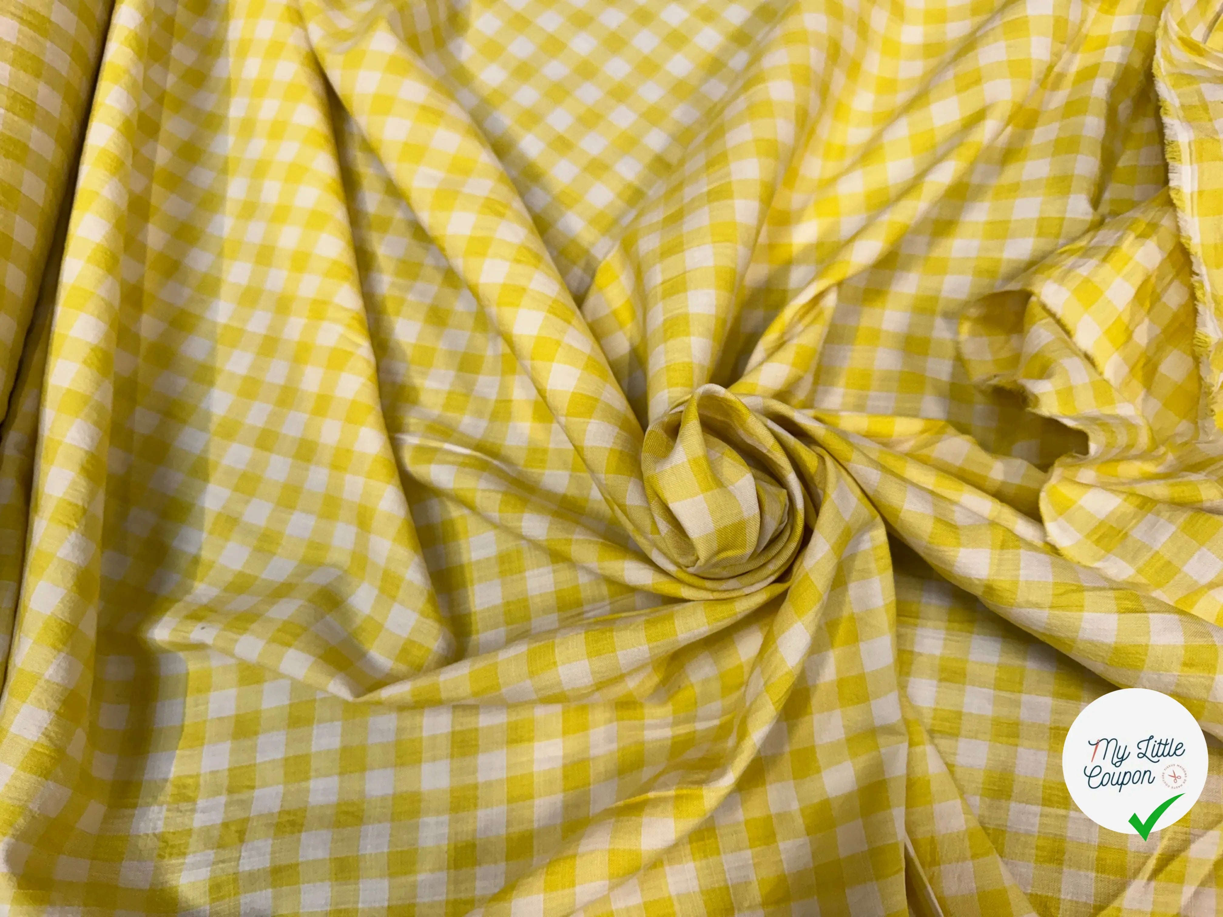 COTON VICHY JAUNE - My Little Coupon