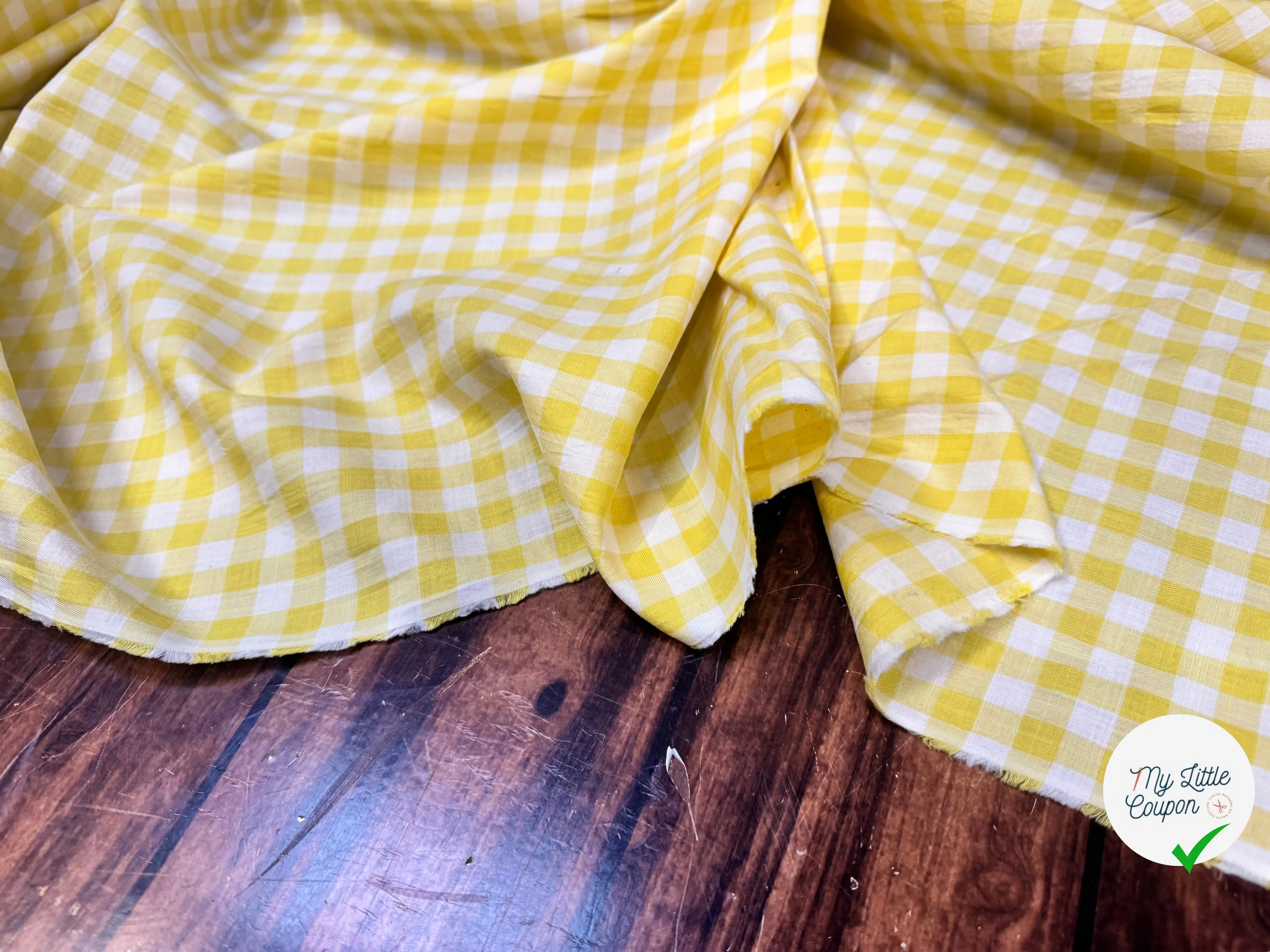COTON VICHY JAUNE - My Little Coupon