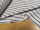 COTON VISCOSE BLANC CASSÉ RAYURES VIOLET - My Little Coupon