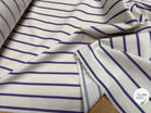 COTON VISCOSE BLANC CASSÉ RAYURES VIOLET - My Little Coupon