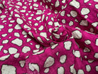 COTON VISCOSE EN CHAINE ET TRAME TISSU SLUB IMPRIMÉ POIS FUCHSIA - My Little Coupon
