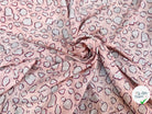 COTON VISCOSE EN CHAINE ET TRAME TISSU SLUB IMPRIMÉ POIS ROSE - My Little Coupon