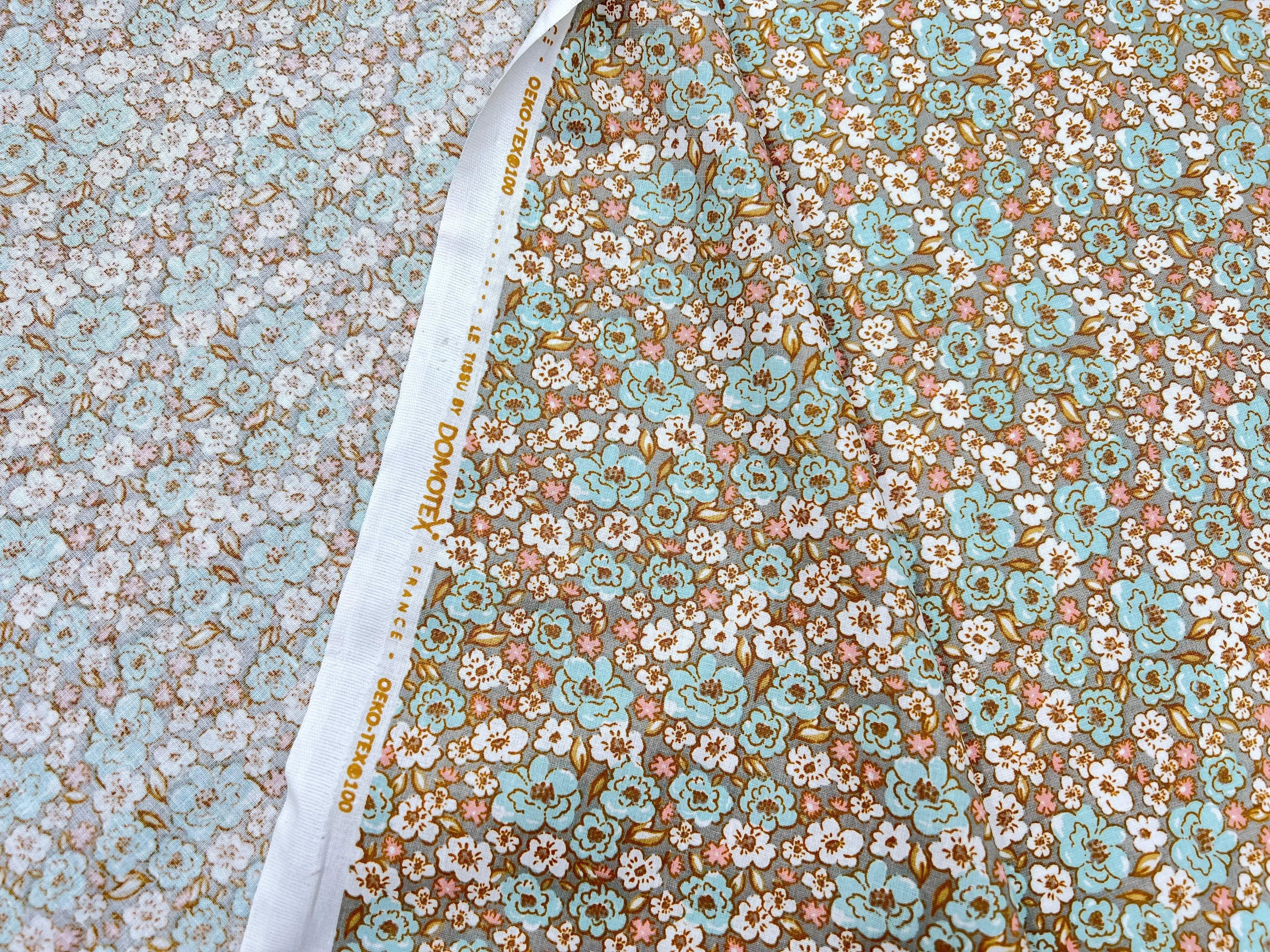 COTONNADE KALMIA LIN ET CELADON - My Little Coupon - tissu - coudre