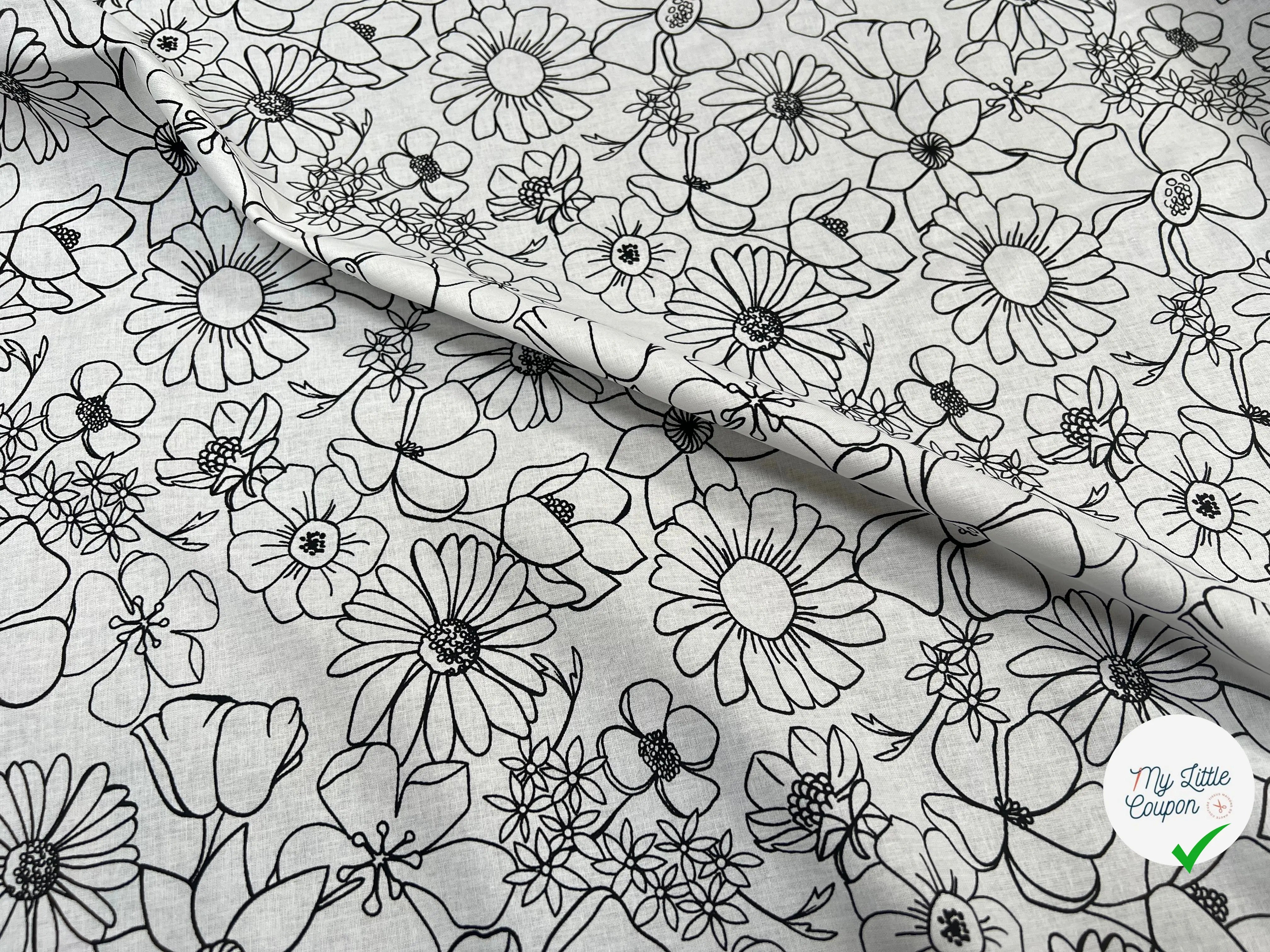 COTONNADE LYCOLIA BLANC / NOIR 1B D1X 150 - My Little Coupon