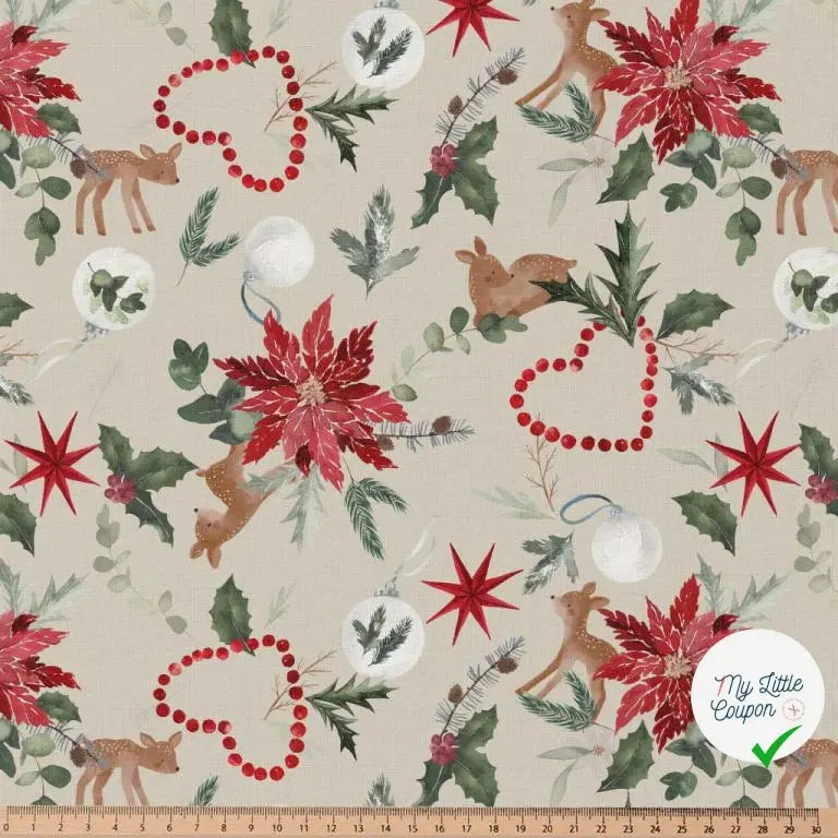 COTONNADE NORTEN BEIGE / ROUGE 1E NUM D3 150 - My Little Coupon