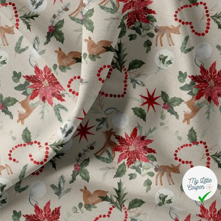 COTONNADE NORTEN BEIGE / ROUGE 1E NUM D3 150 - My Little Coupon