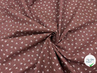 COTONNADE PIPSON PRUNE MARRON BLANC - My Little Coupon - tissu - coudre