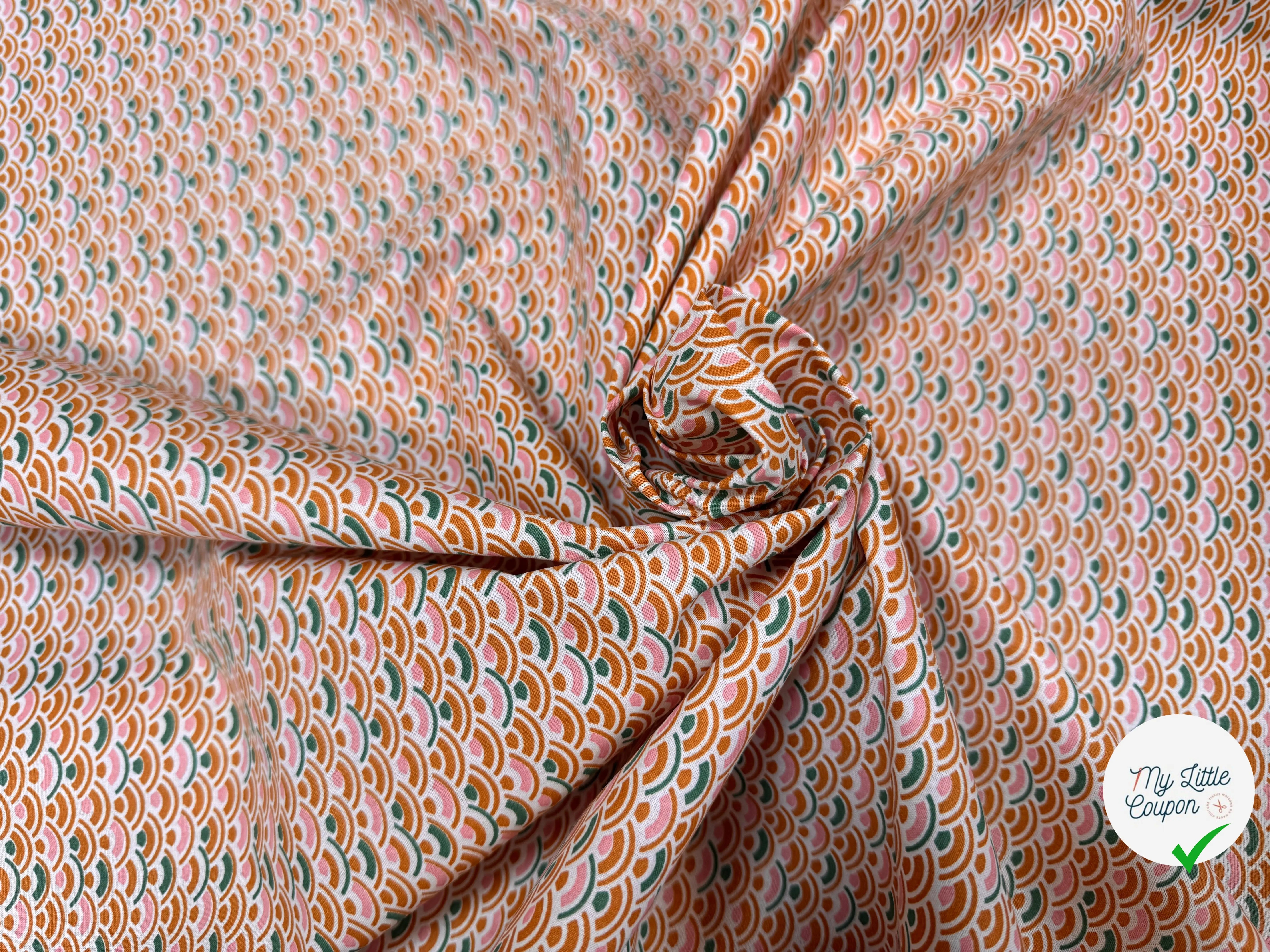 COTONNADE SOJA2 OCRE/VERT 2B D16 150 - My Little Coupon