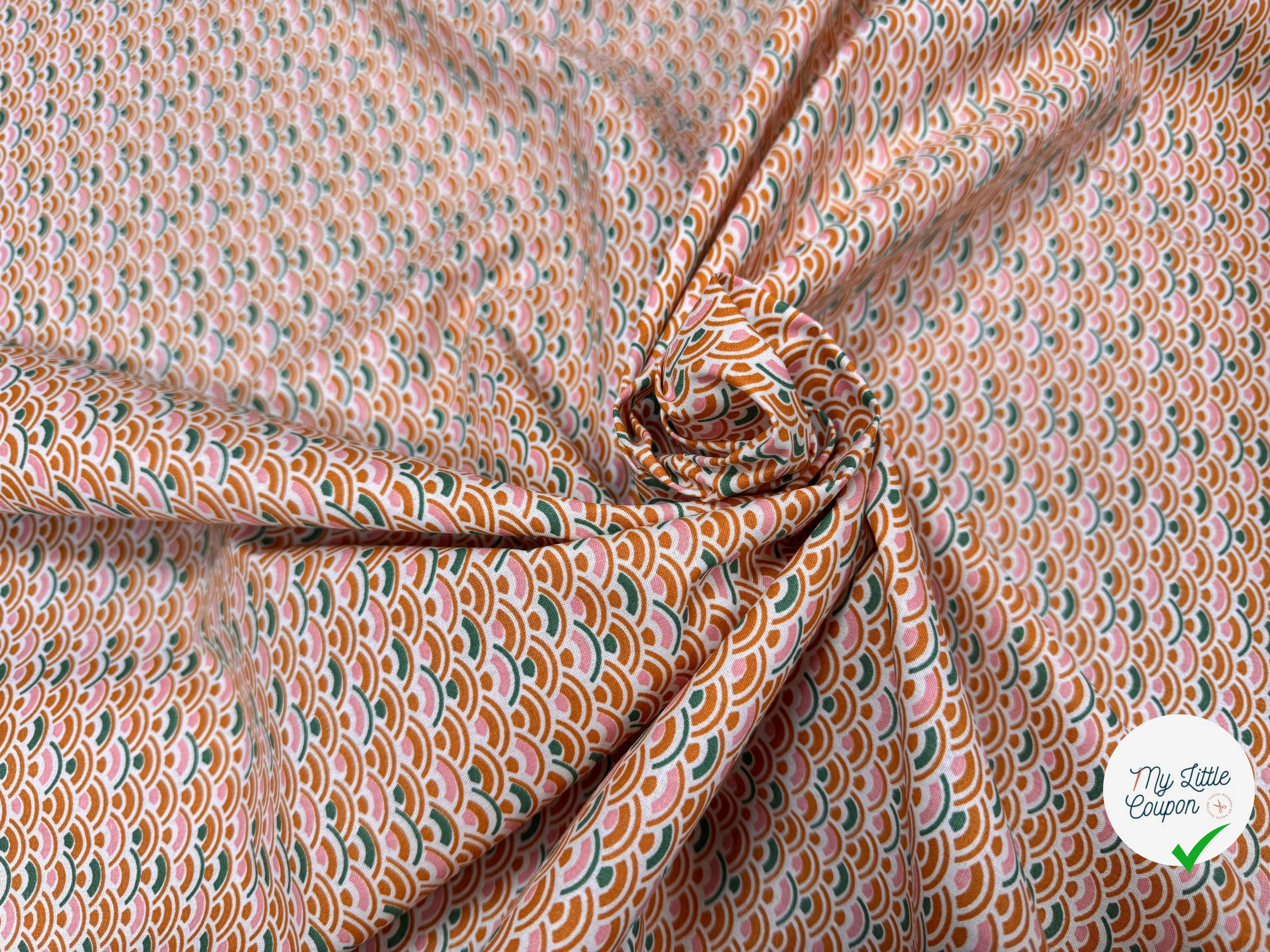 COTONNADE SOJA2 OCRE/VERT 2B D16 150 - My Little Coupon