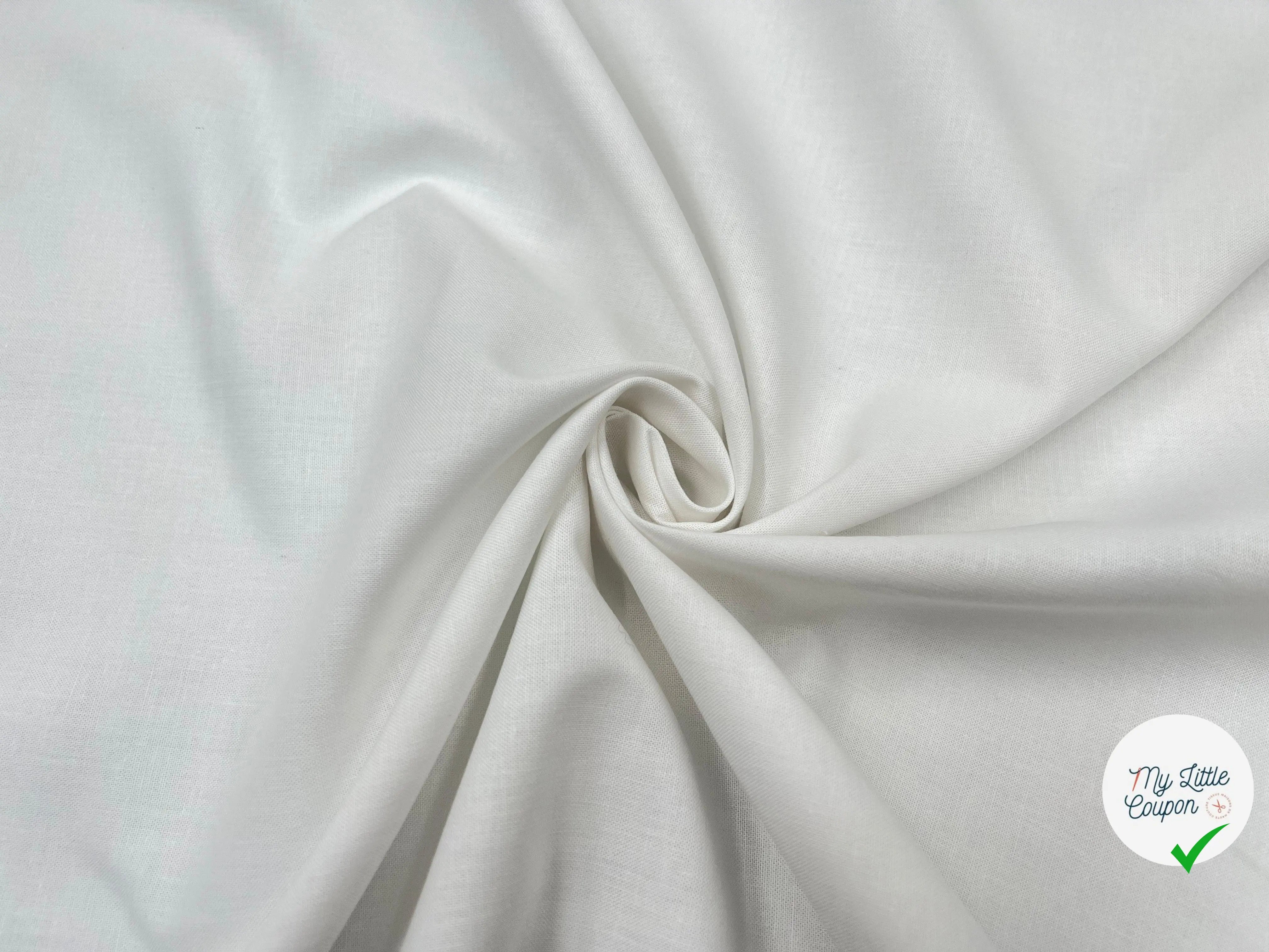 COTONNADE UNIE BLANC NEIGE - My Little Coupon - tissu - coudre
