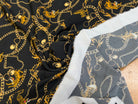 CREPE 100% VISCOSE MAROCAINE FOND NOIR IMPRIMÉ TIGER & CHAINS - My Little Coupon