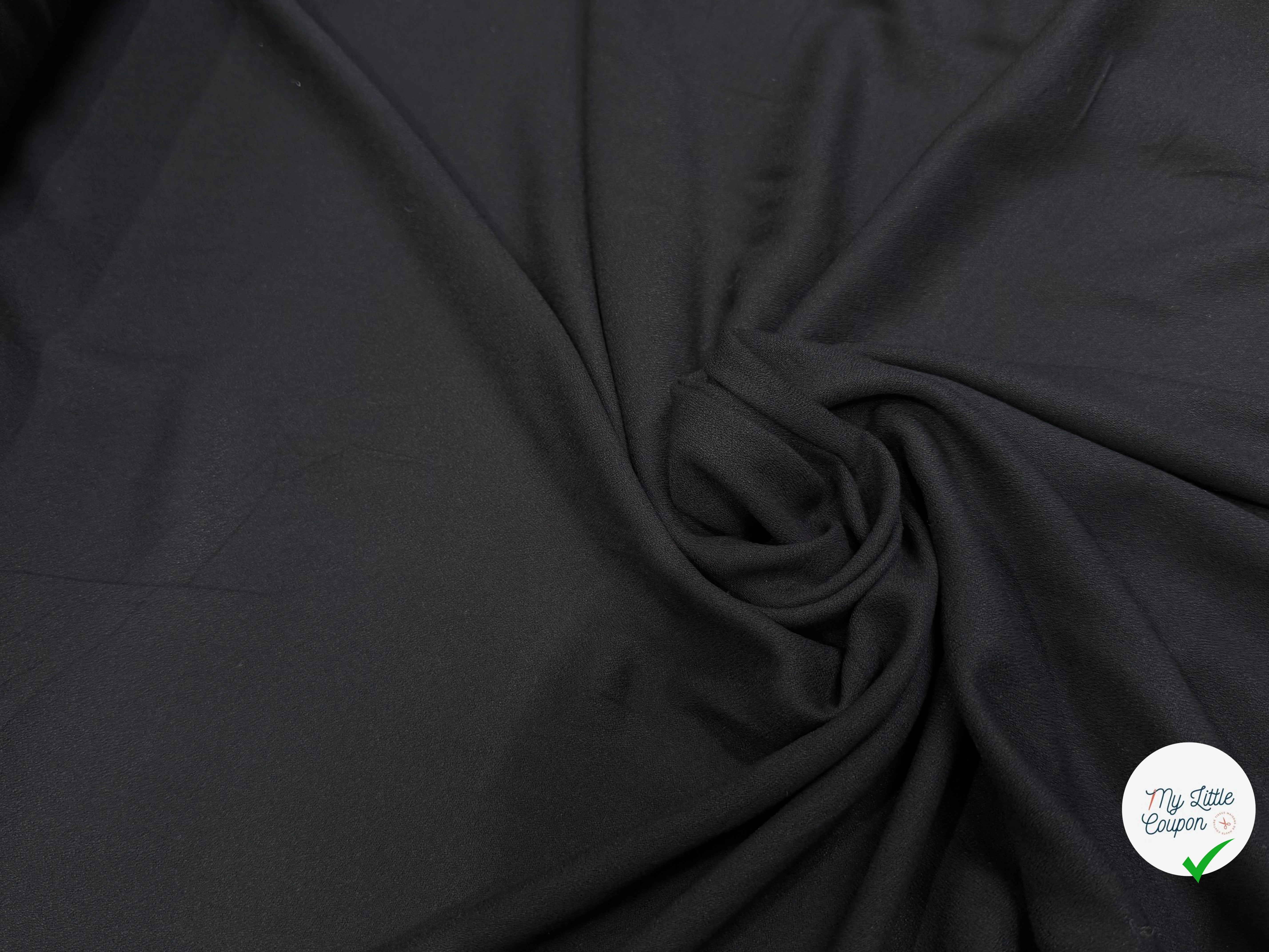 CREPE 100% VISCOSE TOMBÉ FLUIDE NOIR CHIC - My Little Coupon