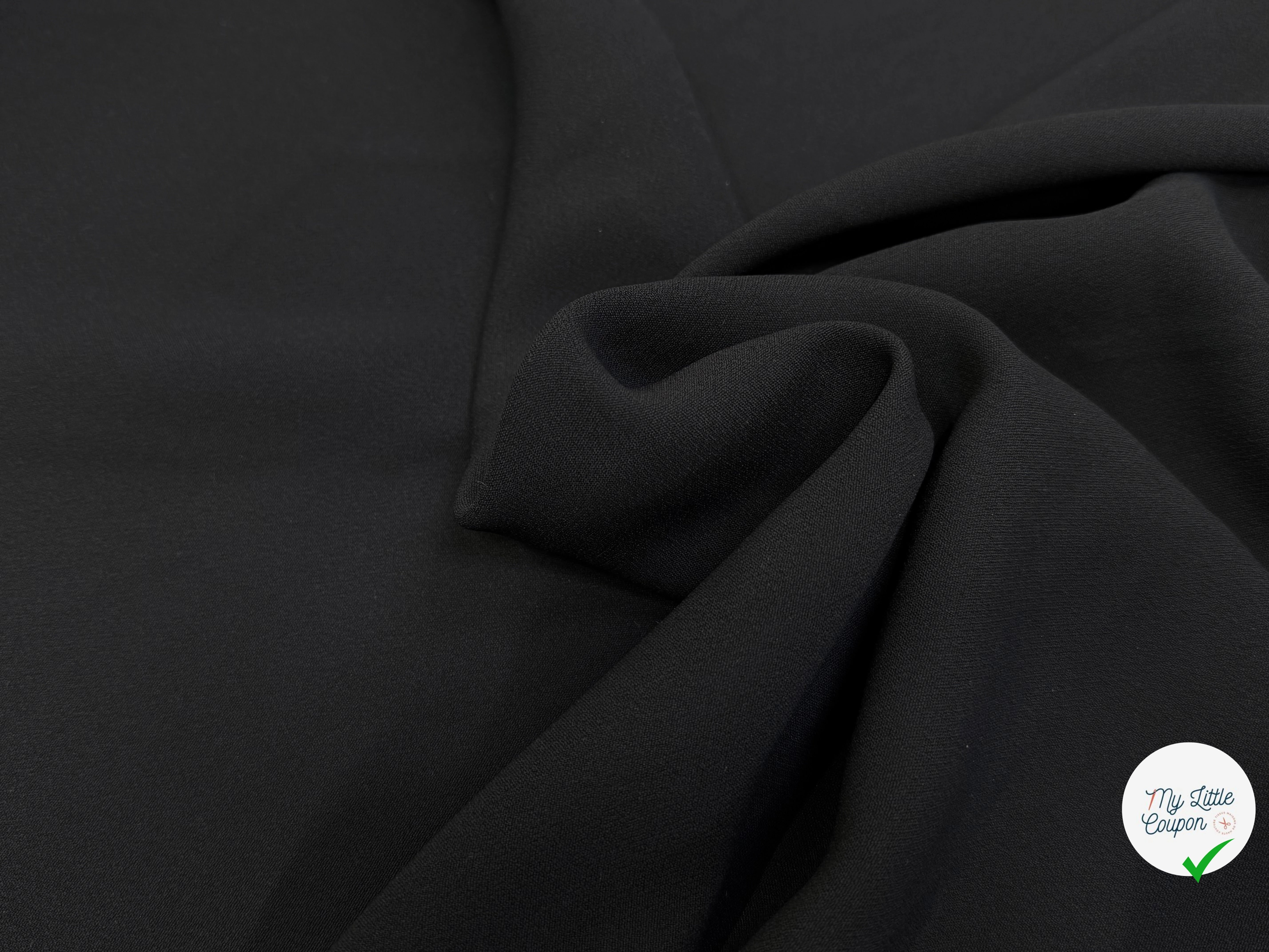CRÊPE ACÉTATE VISCOSE NOIR - My Little Coupon
