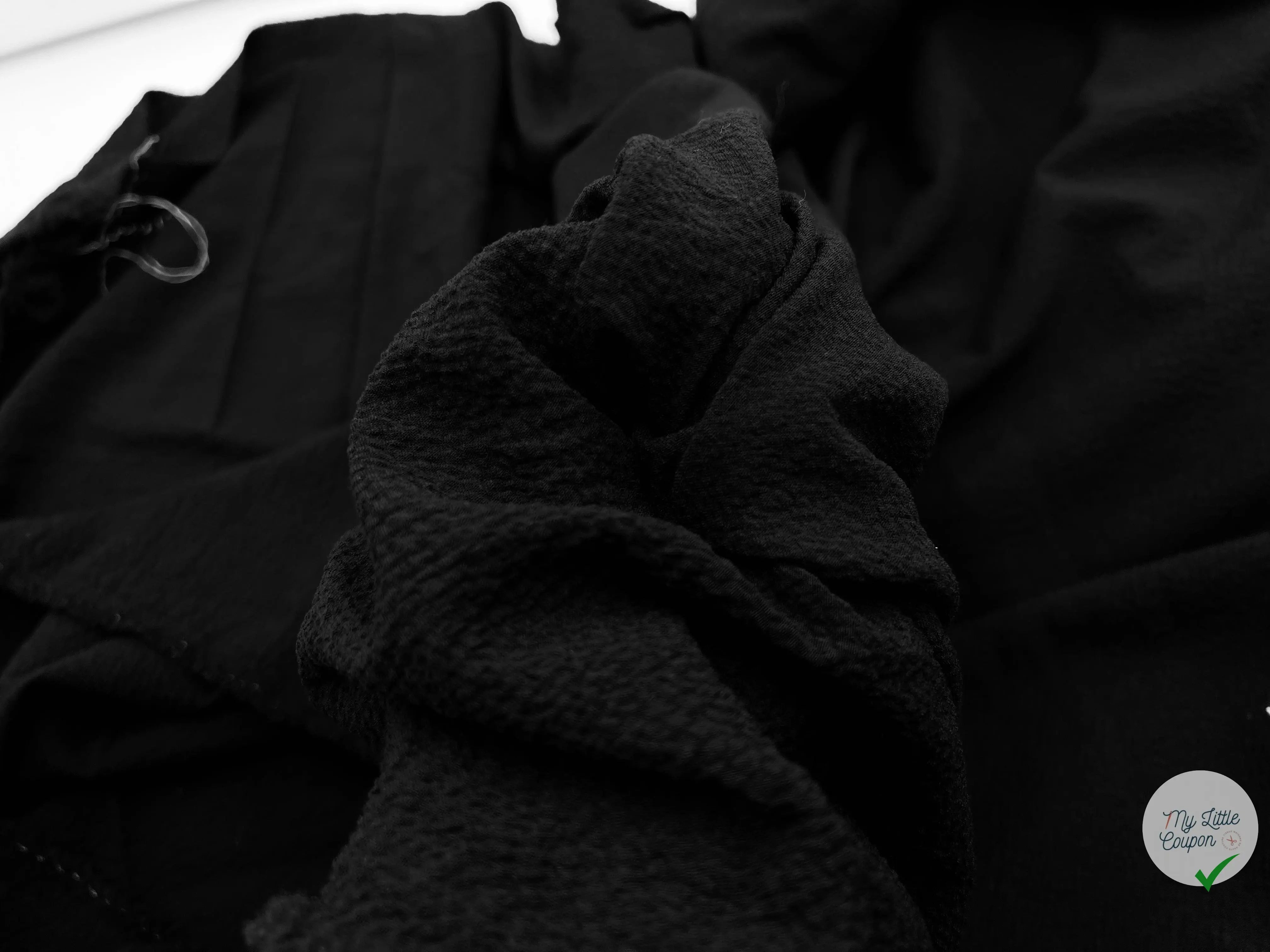 CRÊPE CHEMISIER NOIR ASPECT FOULÉ - My Little Coupon - tissu - coudre