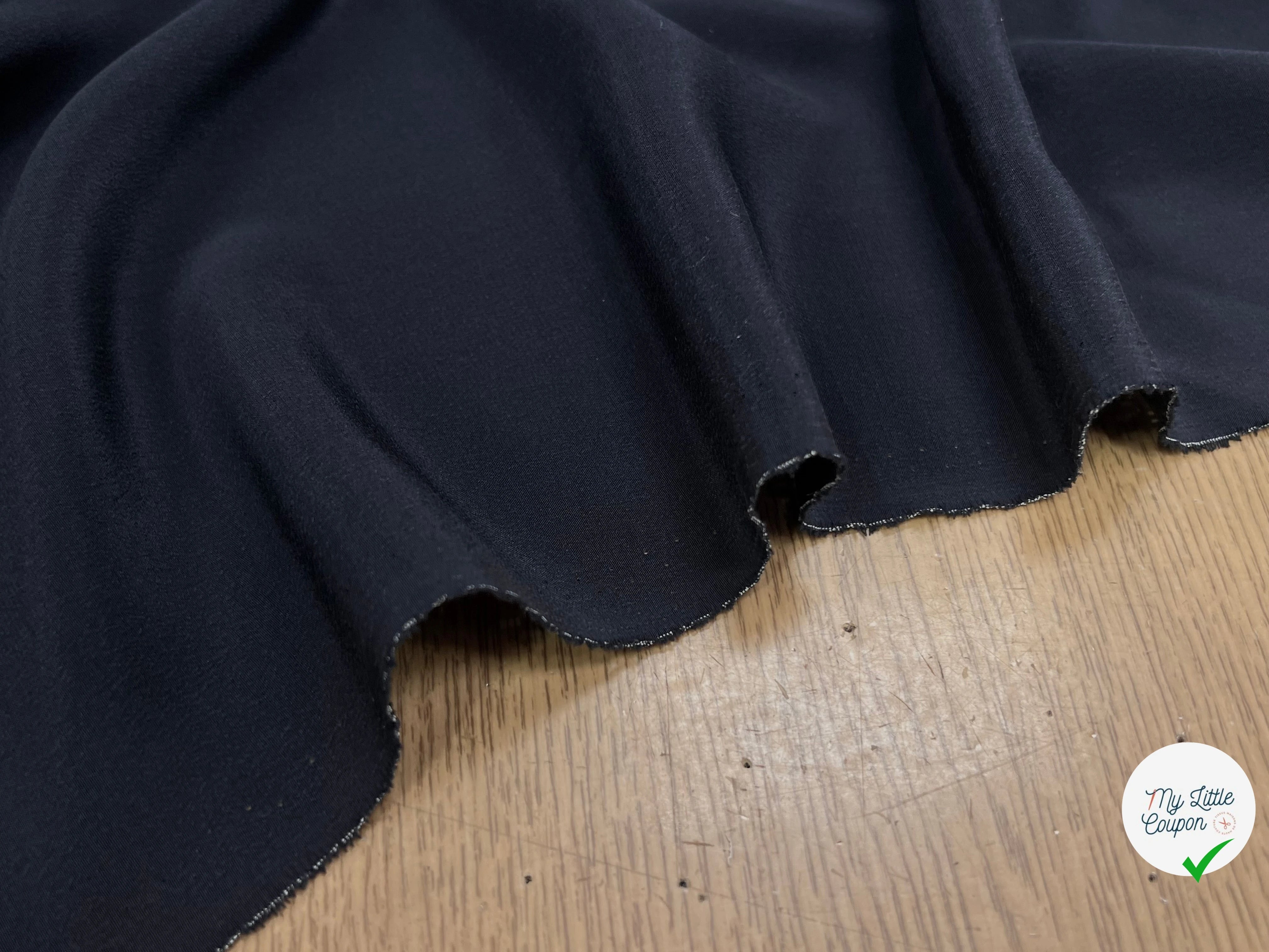 CREPE DE CHINE 100% SOIE BLEU MARINE - My Little Coupon