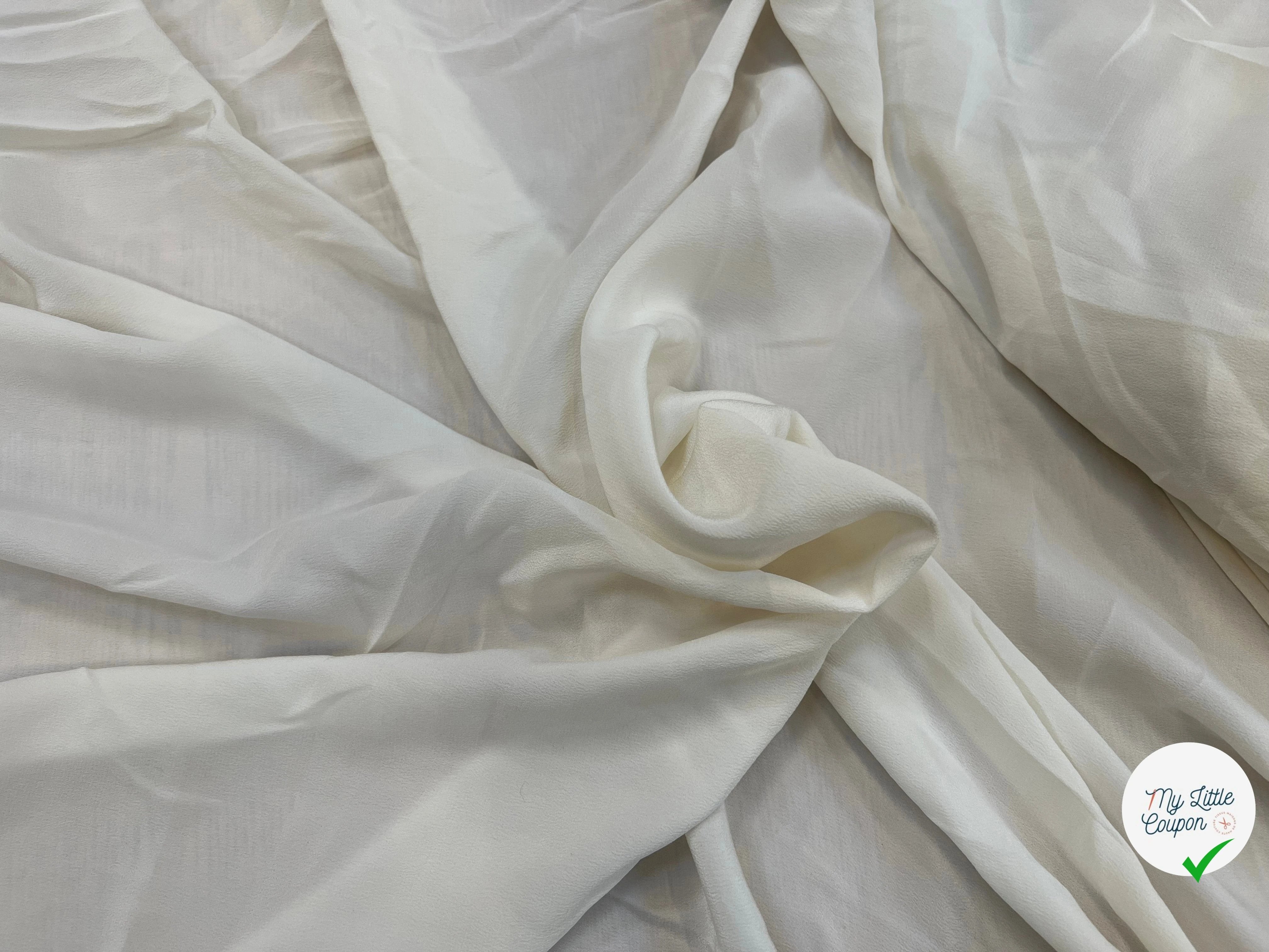 CREPE DE CHINE 100% SOIE ECRU ITALIA - My Little Coupon