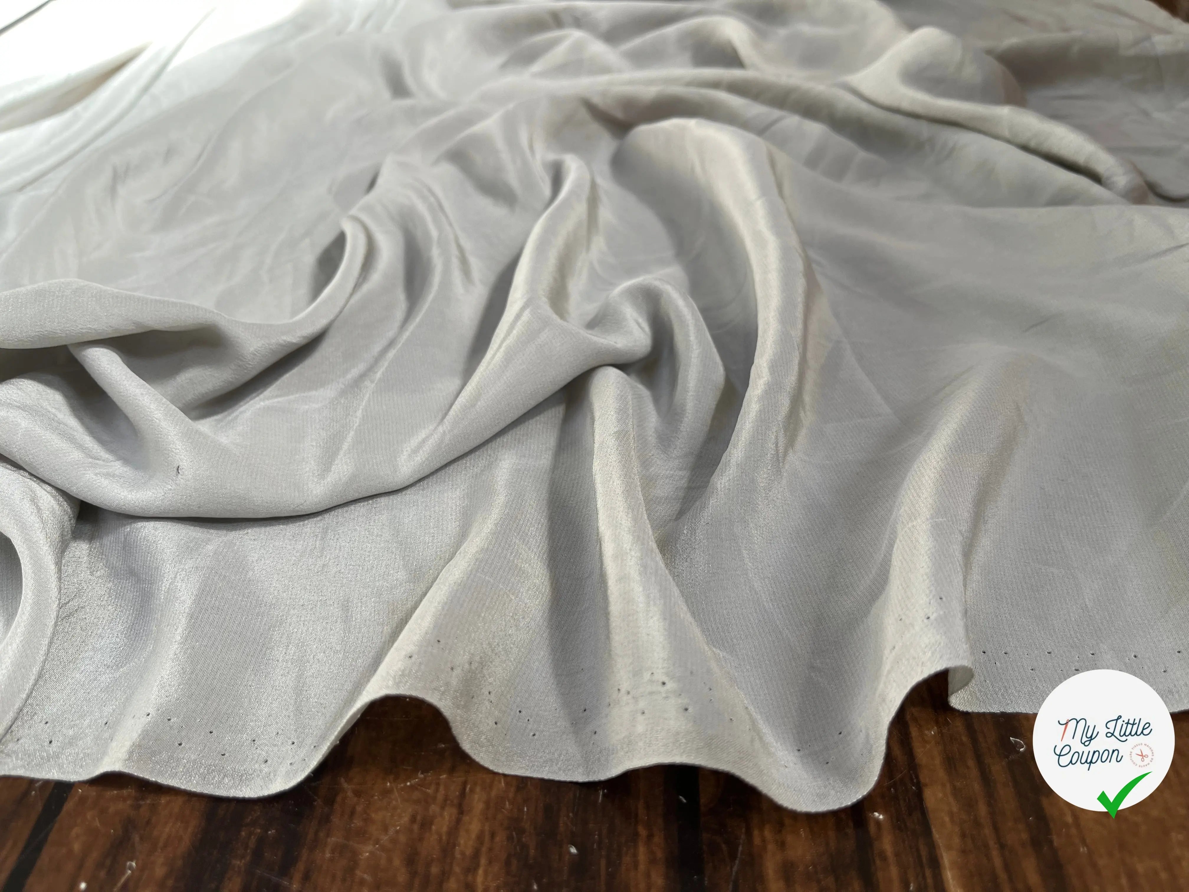 CRÊPE DE CHINE 100% SOIE GRIS UNI - My Little Coupon