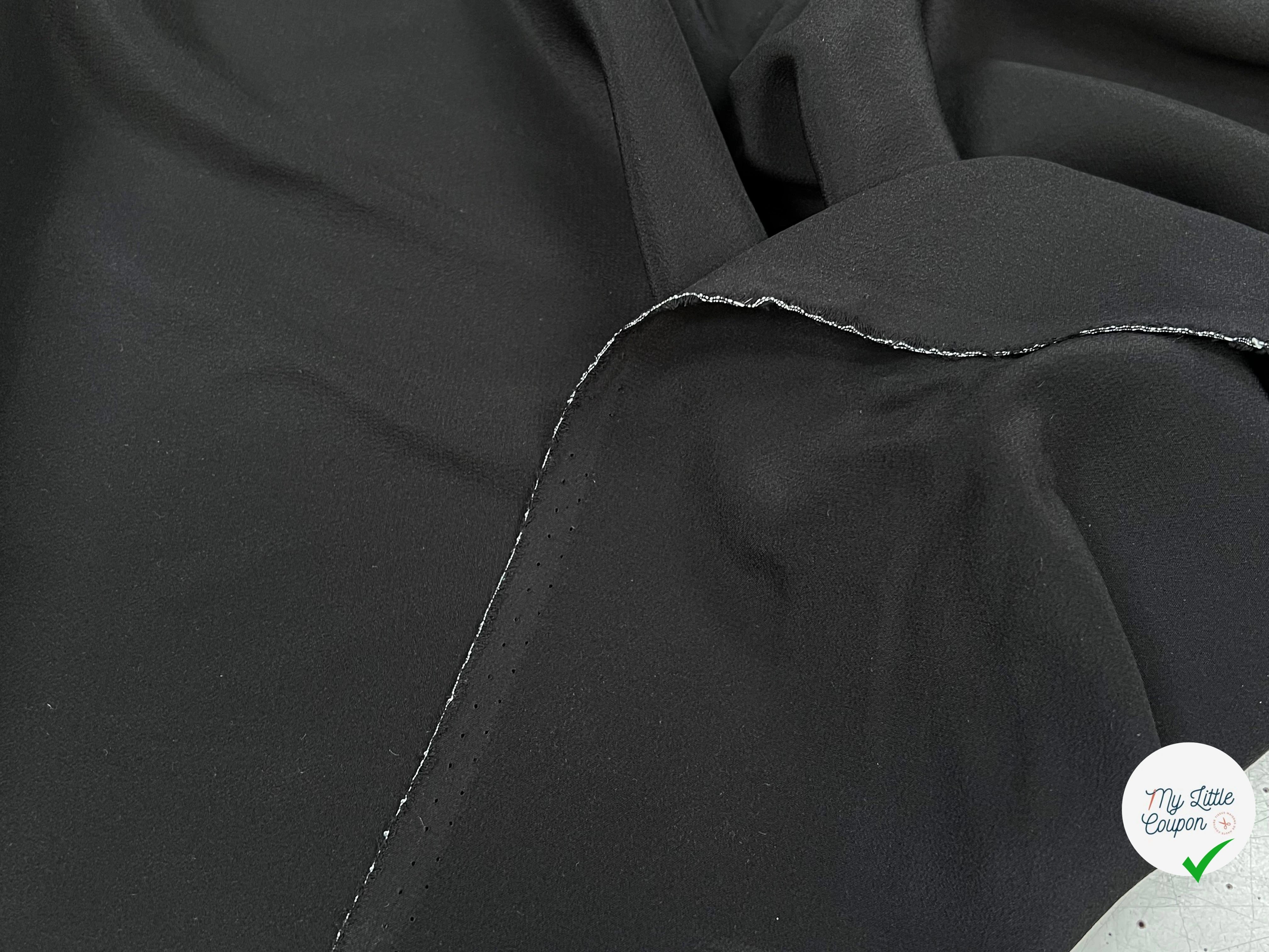CREPE DE CHINE 100% SOIE UNI NOIR - My Little Coupon