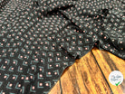 CREPE DE CHINE SOIE DELHI PRINT 16 MOMME NOIR - My Little Coupon