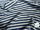 CREPE DE CHINE SOIE RAYURES BLANC NOIR BLEU - My Little Coupon
