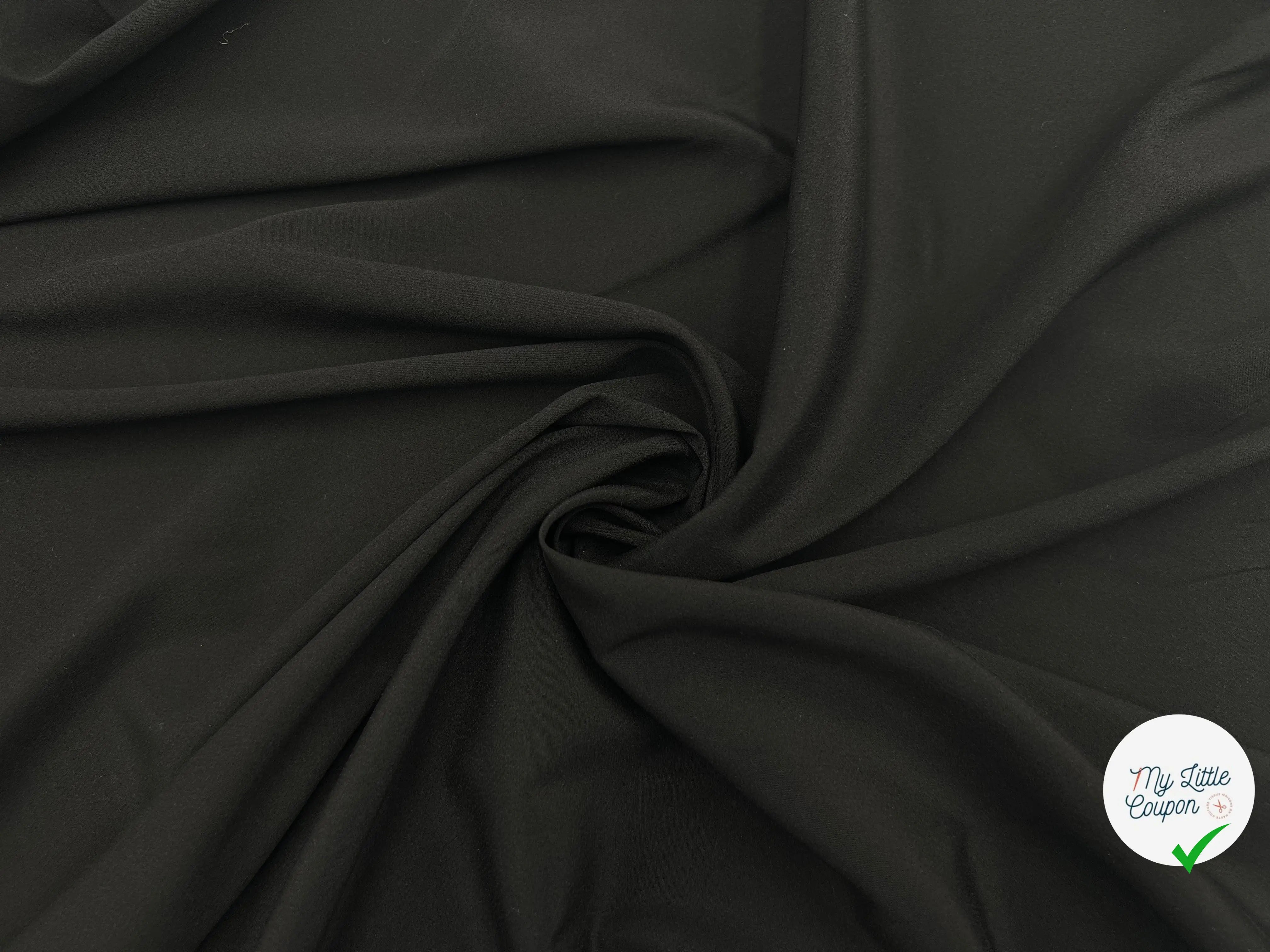 CRÊPE DE CHINE STRETCH NOIR - My Little Coupon - tissu - coudre