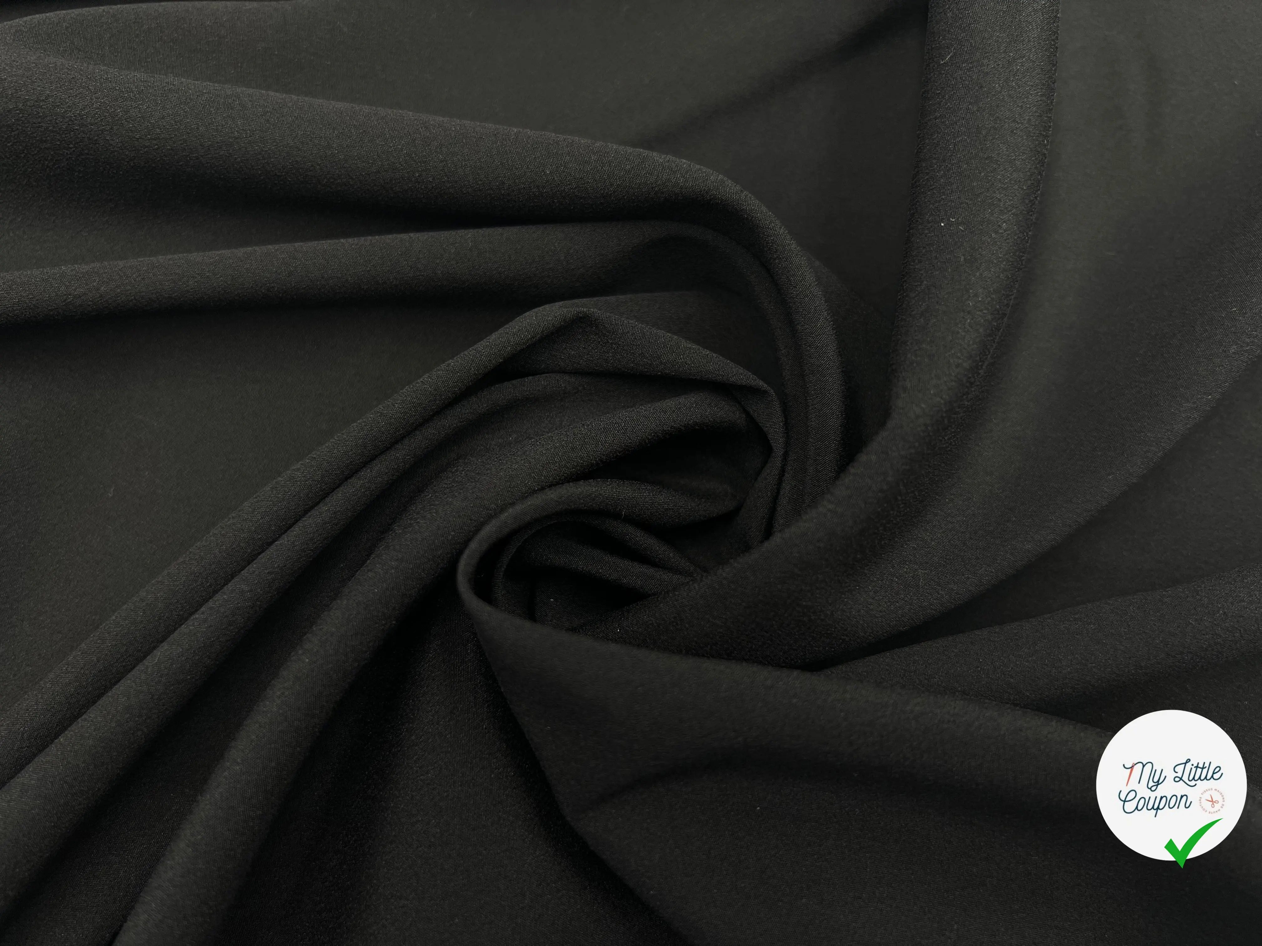 CRÊPE DE CHINE STRETCH NOIR - My Little Coupon - tissu - coudre