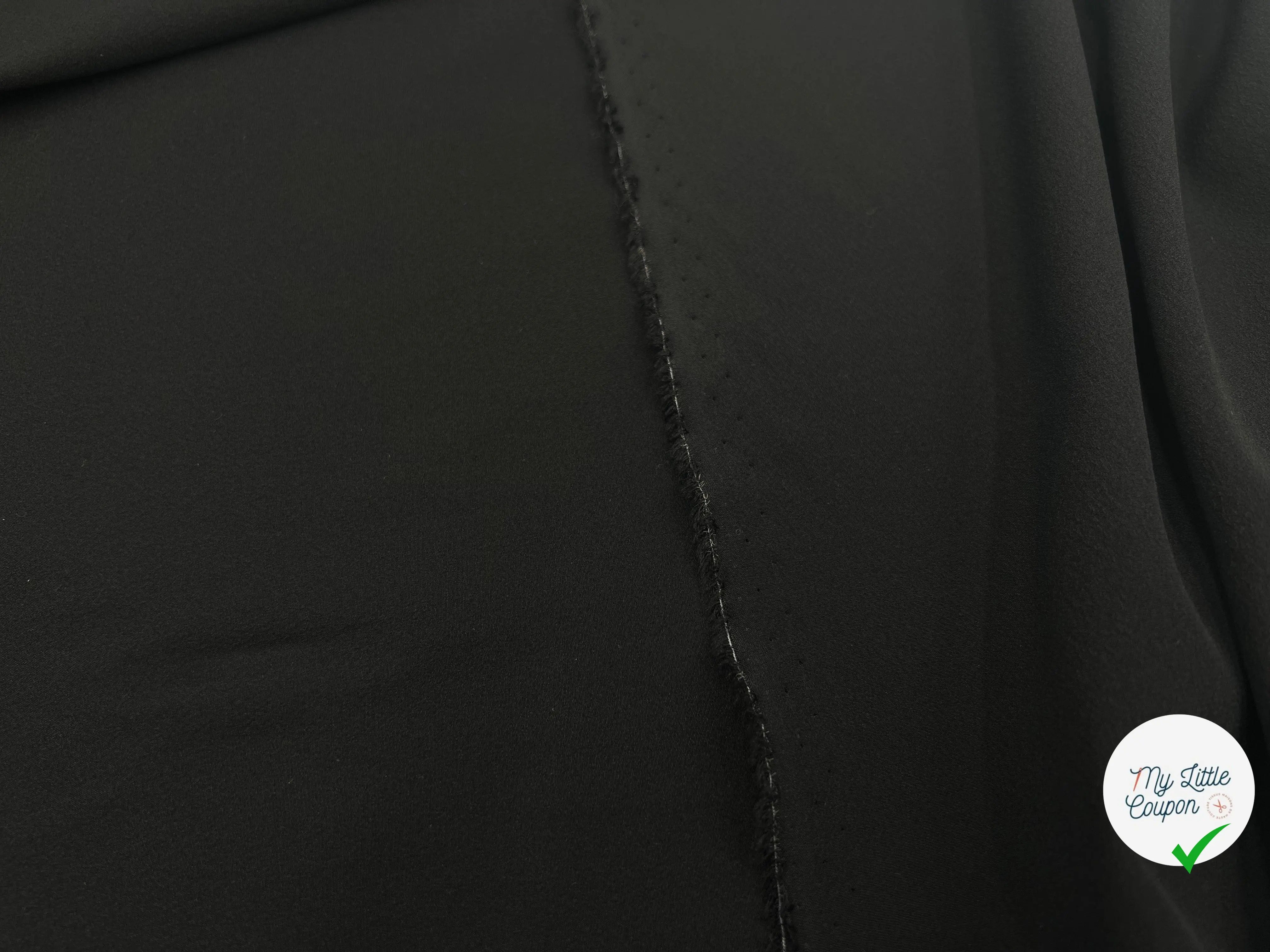 CRÊPE DE CHINE STRETCH NOIR - My Little Coupon - tissu - coudre