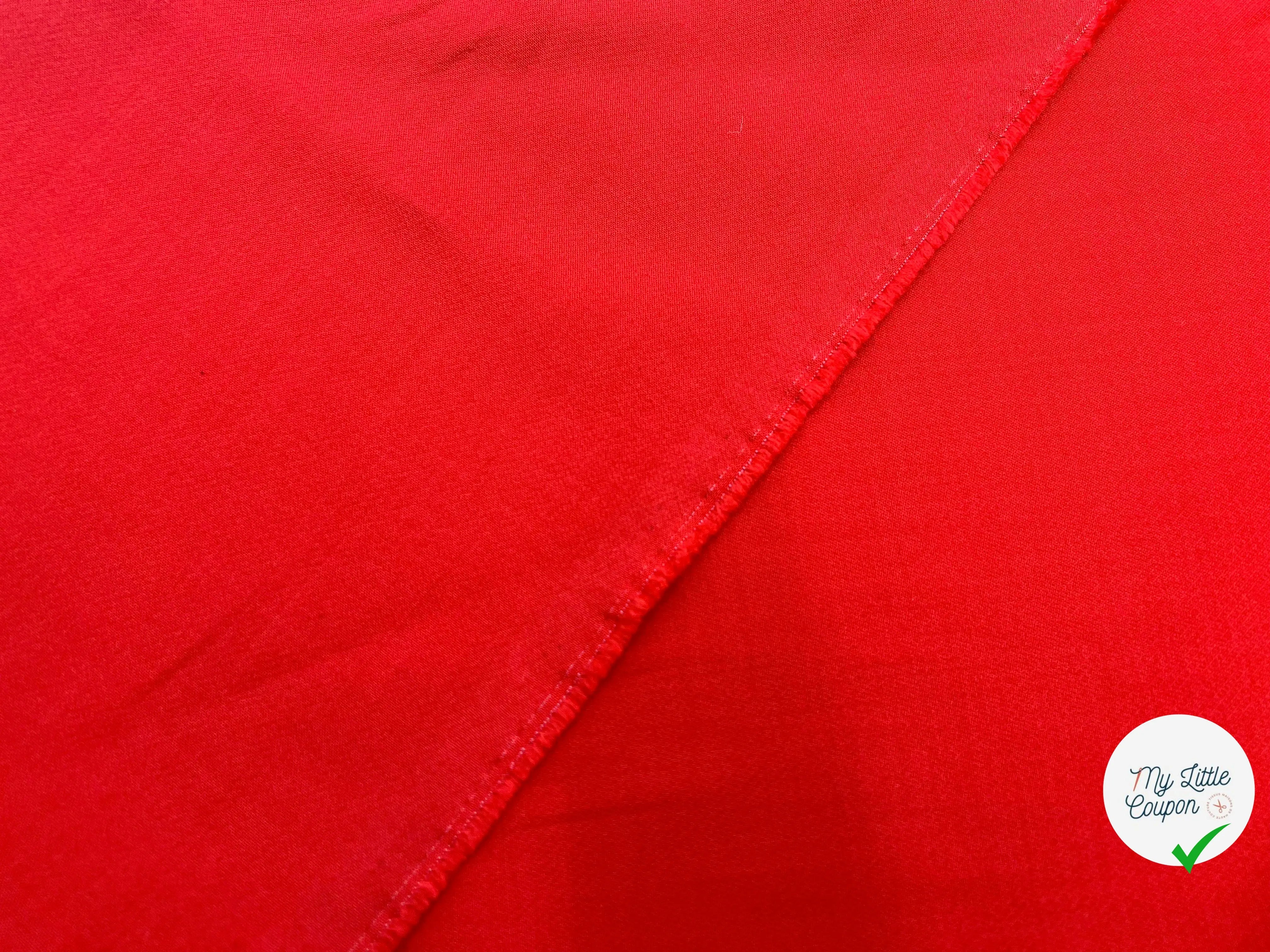 CRÊPE DE LAINE VISCOSE STRETCH ROUGE VERMILLON - My Little Coupon - tissu - coudre