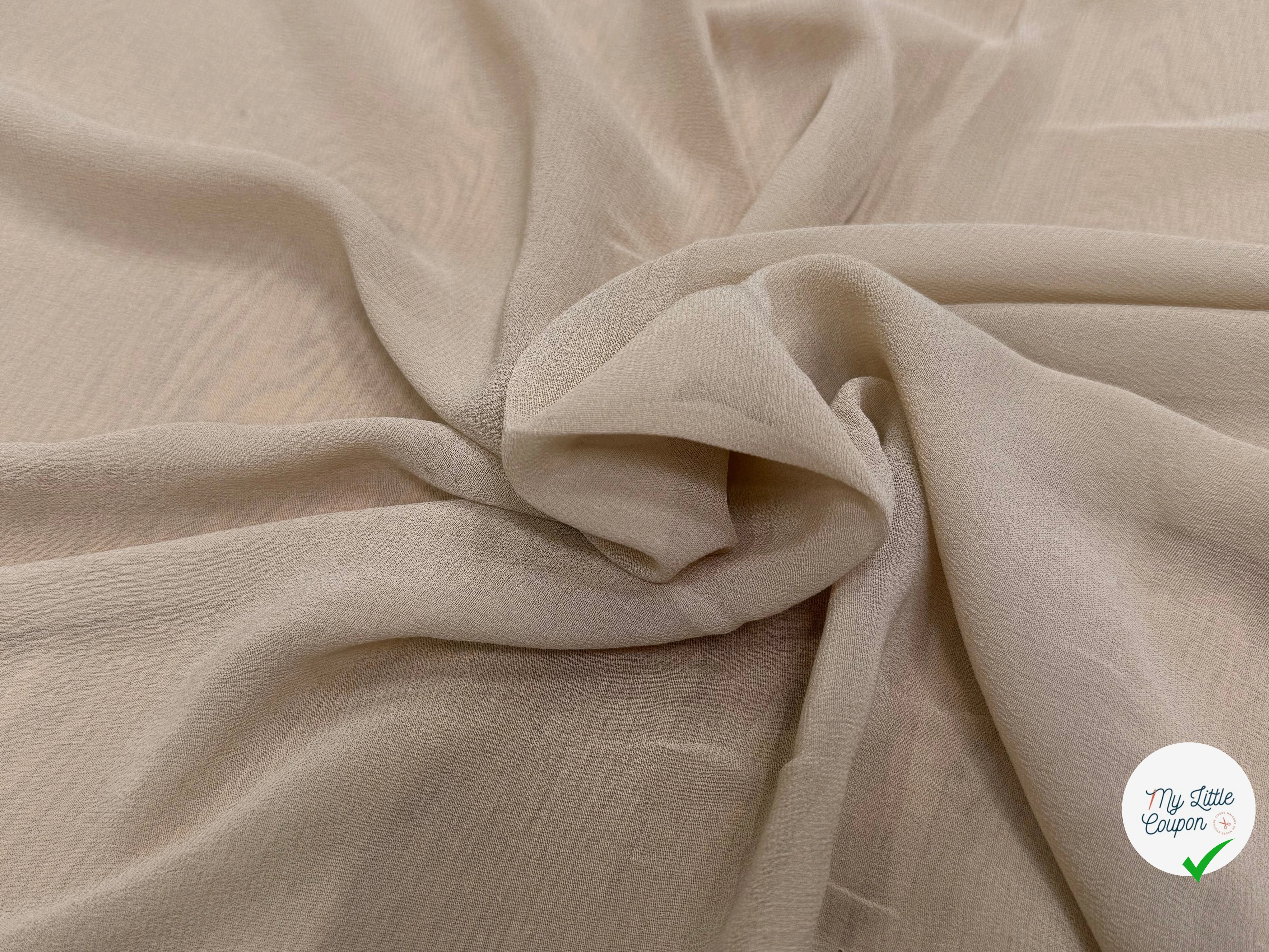 CREPE DE SOIE BEIGE MARRONNÉ LAIZE 110 - My Little Coupon